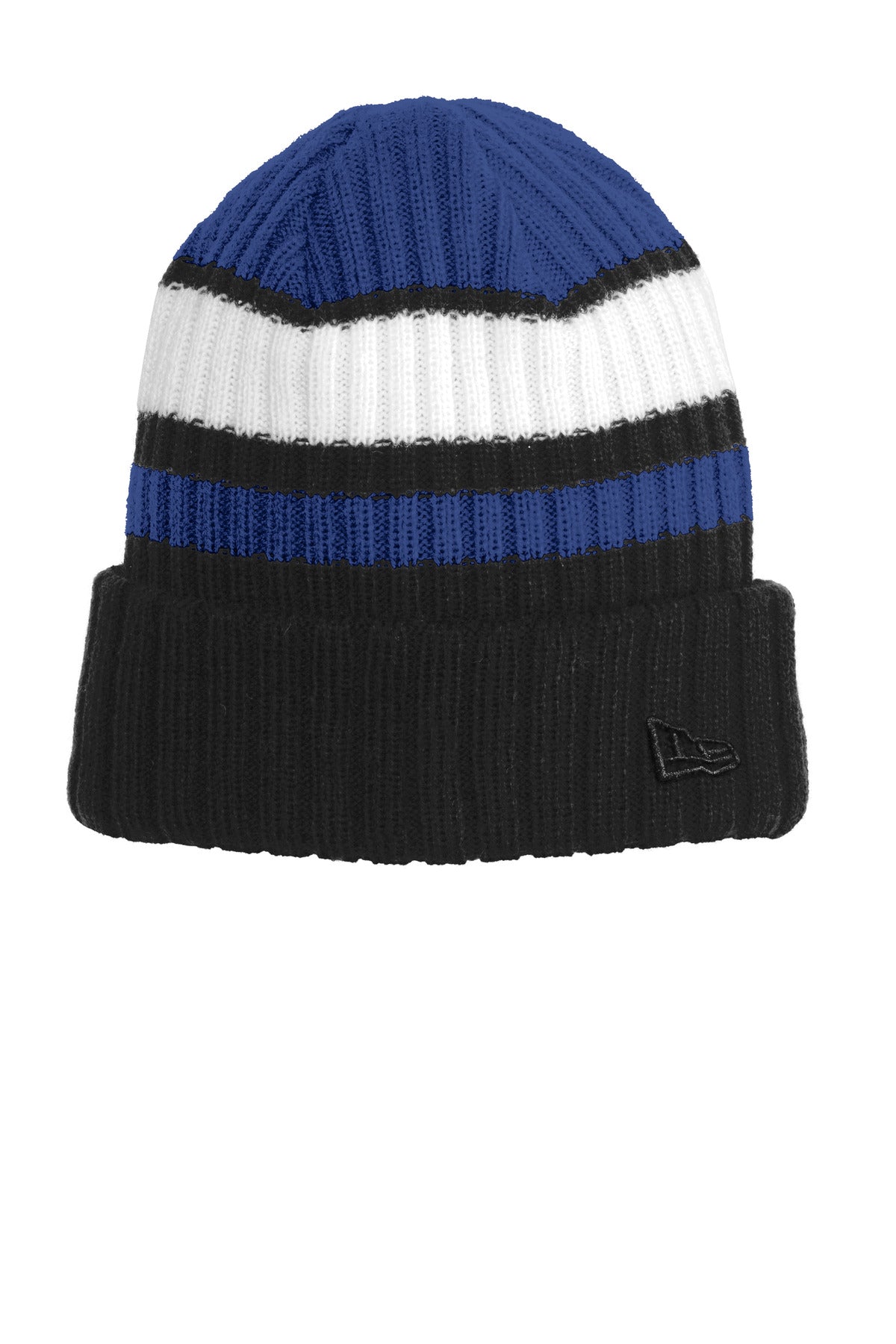 Custom Royal/ Black Ribbed Tailgate Beanie NE903, personalized by SanCanDo Swag in Argyle, TX