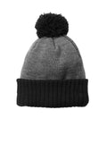 Custom Black/ Heather Grey Colorblock Cuffed Beanie NE904, personalized by SanCanDo Swag in Argyle, TX