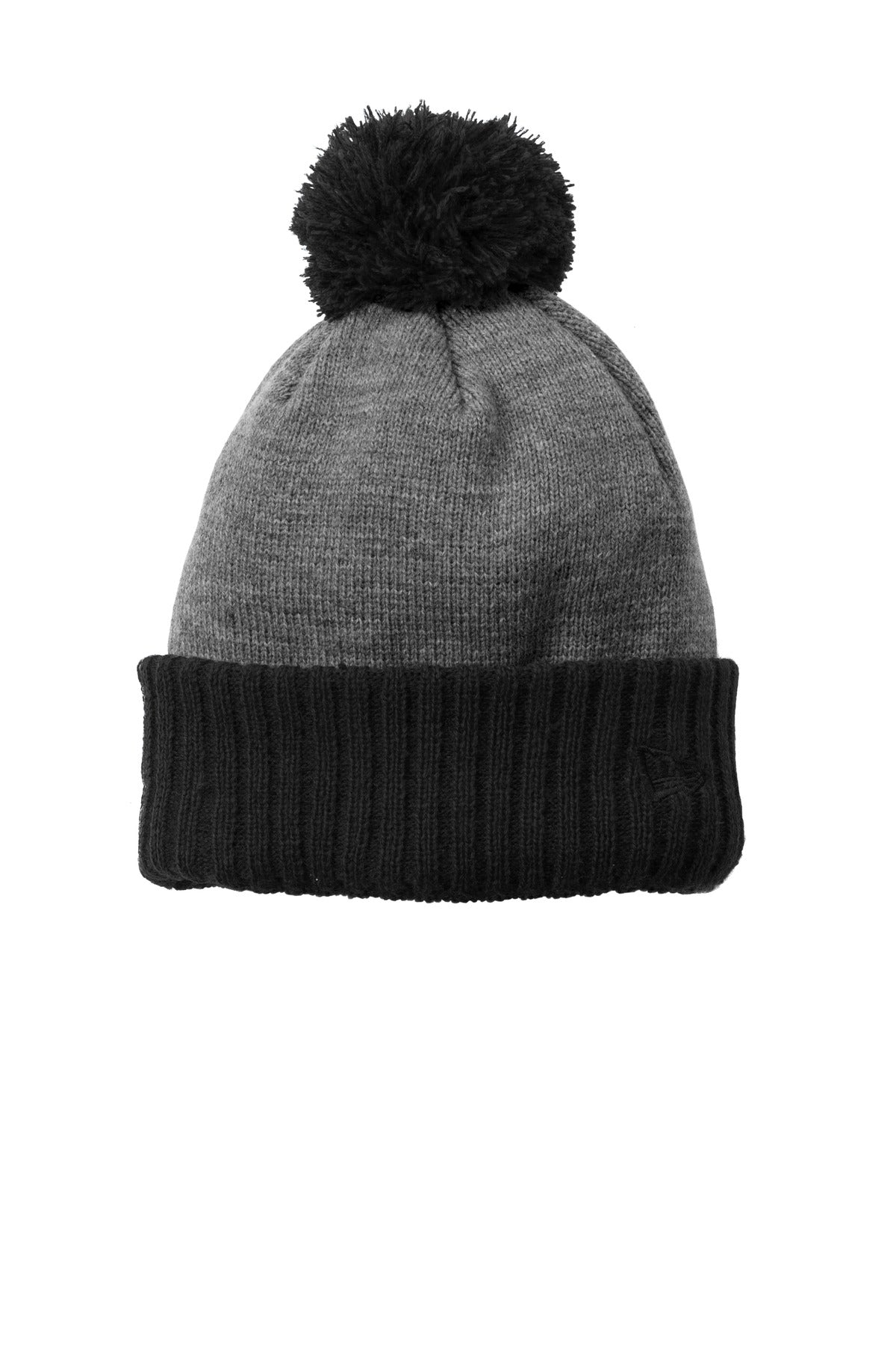 Custom Black/ Heather Grey Colorblock Cuffed Beanie NE904, personalized by SanCanDo Swag in Argyle, TX