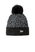 Custom Black/ Graphite/ White Marled Knit Pom Beanie NE910, personalized by SanCanDo Swag in Argyle, TX