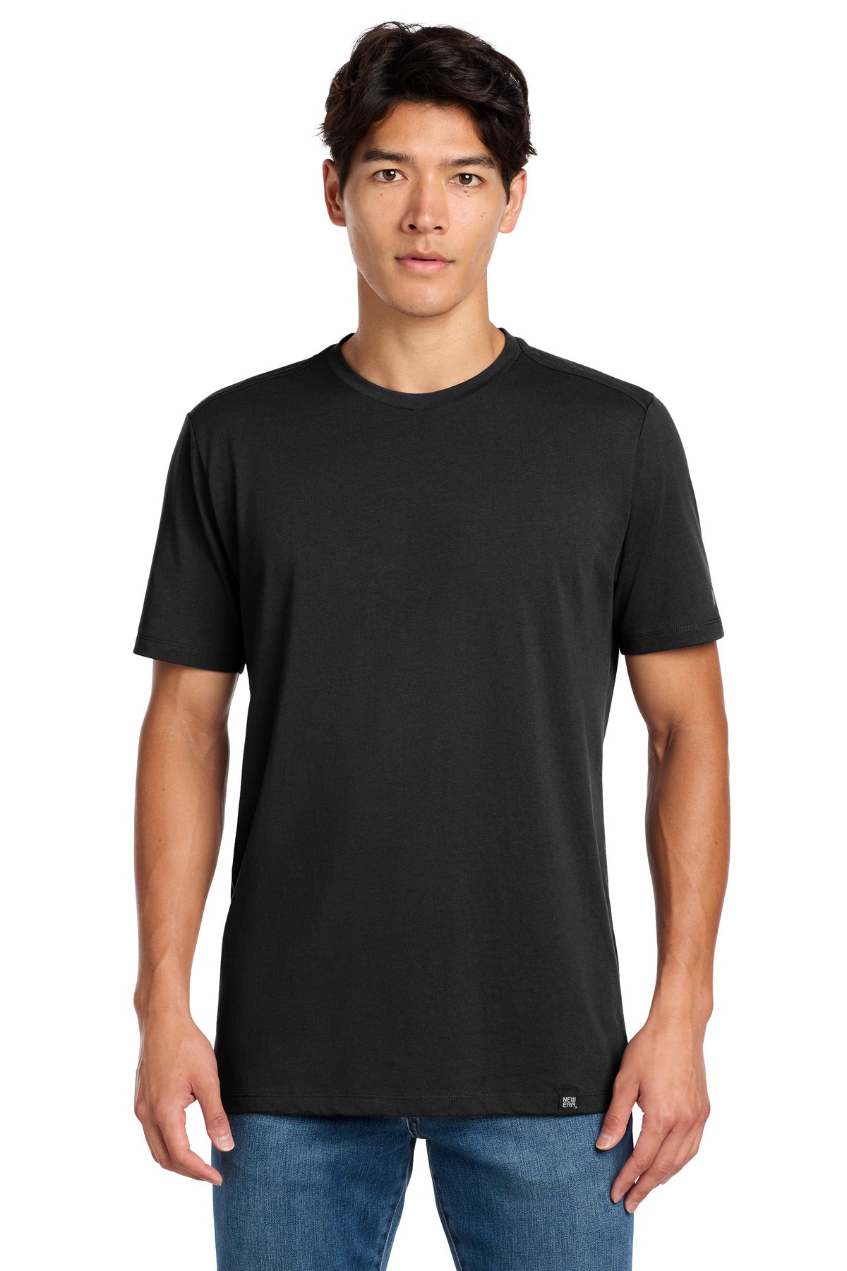 Custom Black Heritage Blend Crew Tee NEA100, personalized by SanCanDo Swag in Argyle, TX