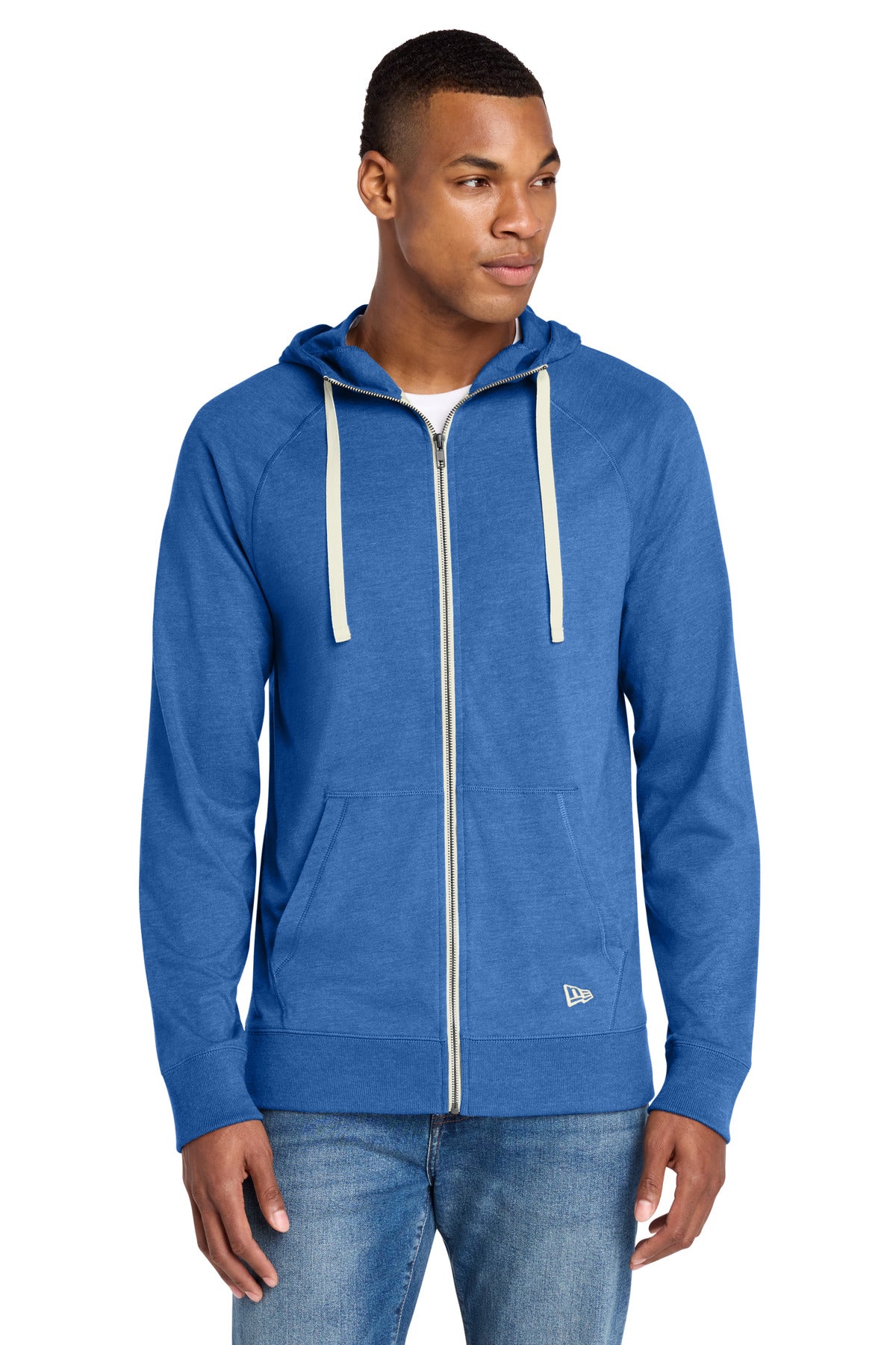 Custom Royal Heather Sueded Cotton Blend Full-Zip Hoodie NEA122, personalized by SanCanDo Swag in Argyle, TX