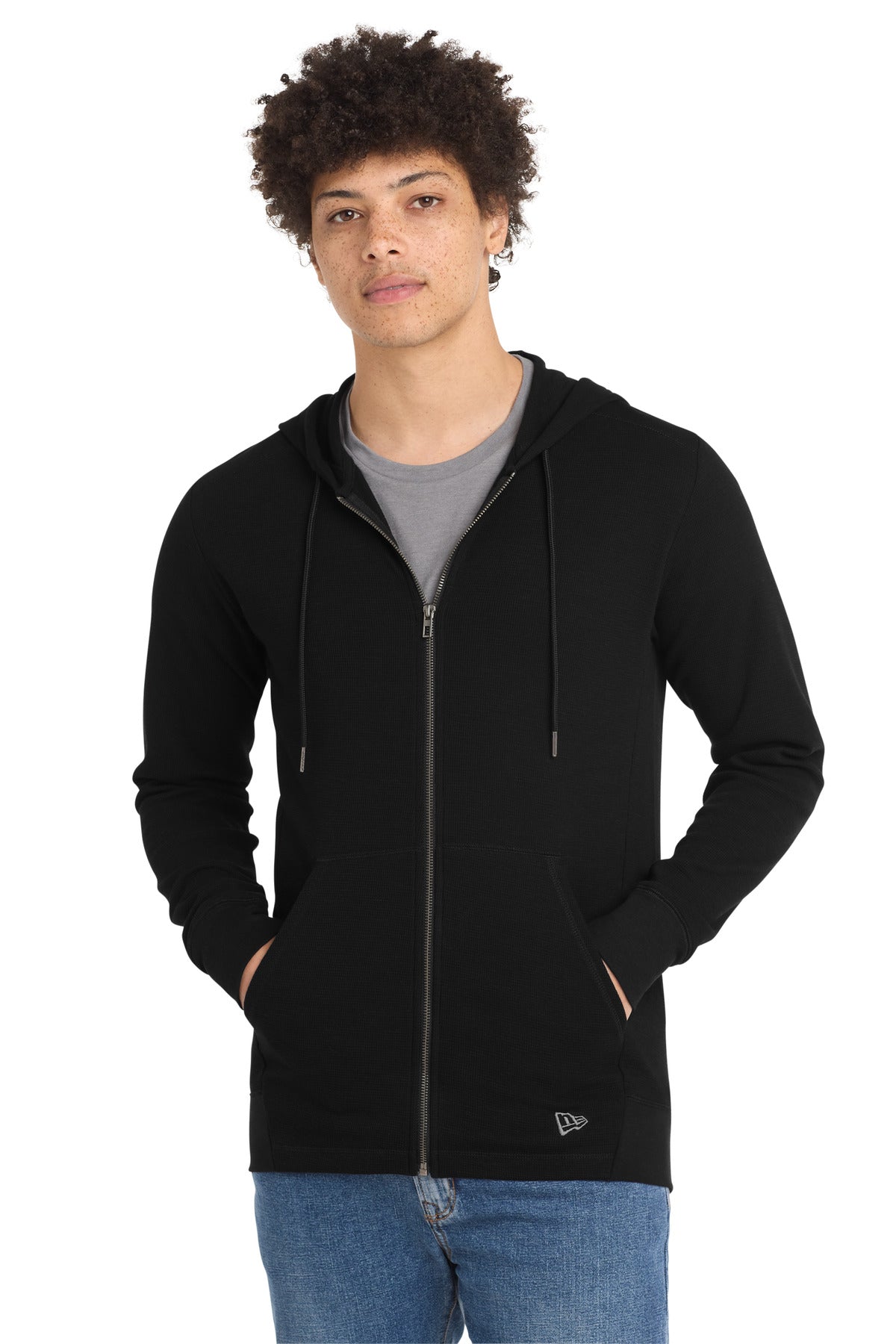 Custom Black Thermal Full-Zip Hoodie NEA141, personalized by SanCanDo Swag in Argyle, TX