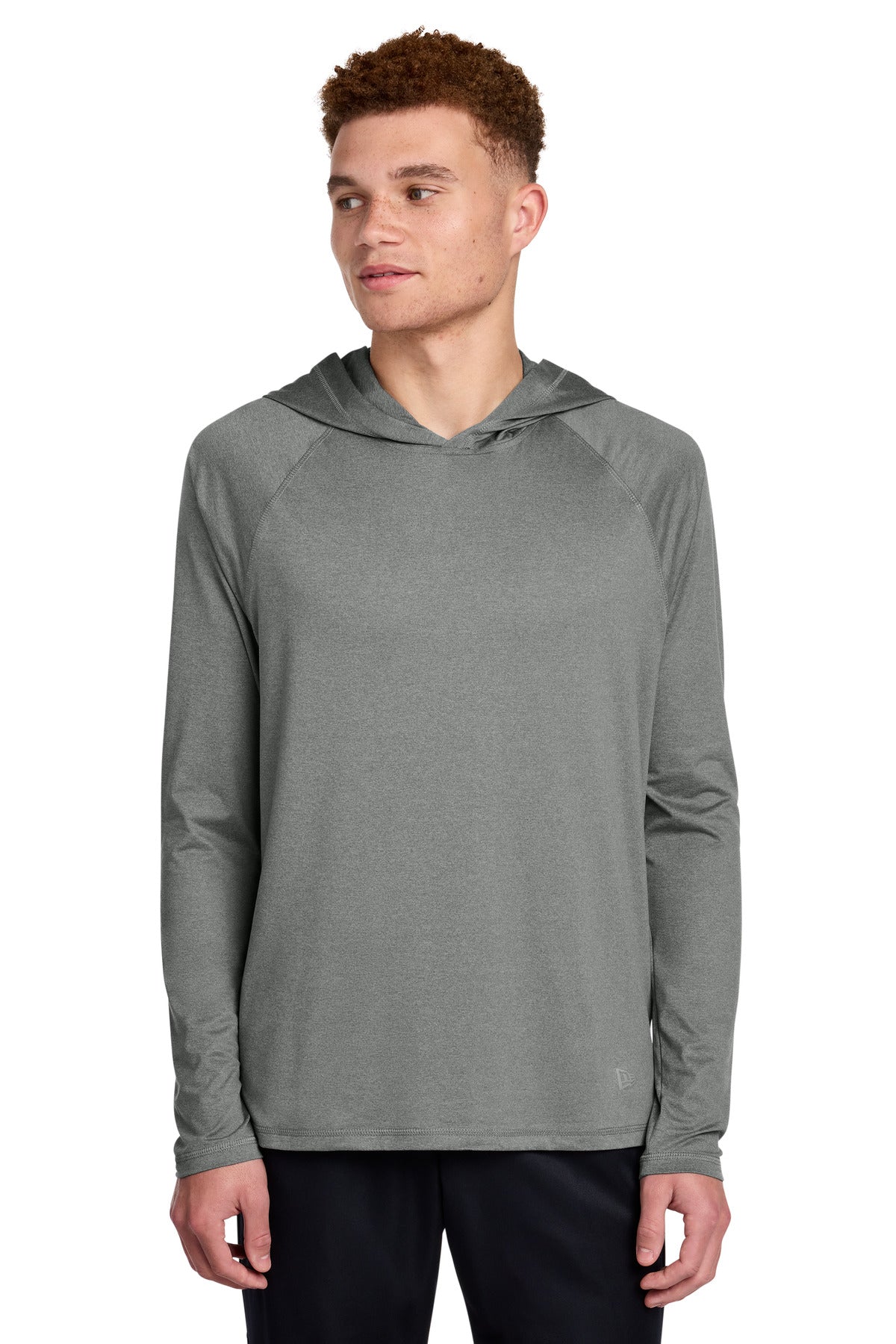 Custom Shadow Grey Heather Power Long Sleeve Hoodie NEA229, personalized by SanCanDo Swag in Argyle, TX