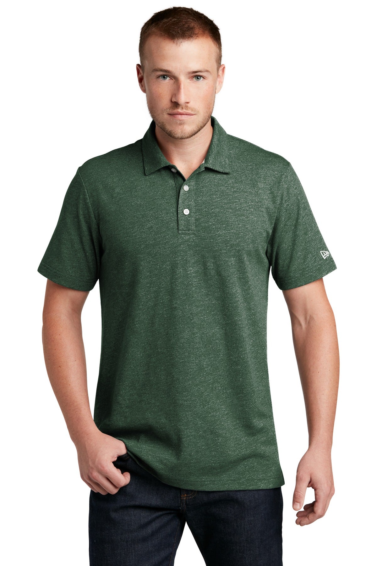 Custom Dark Green Twist Slub Twist Polo NEA301, personalized by SanCanDo Swag in Argyle, TX