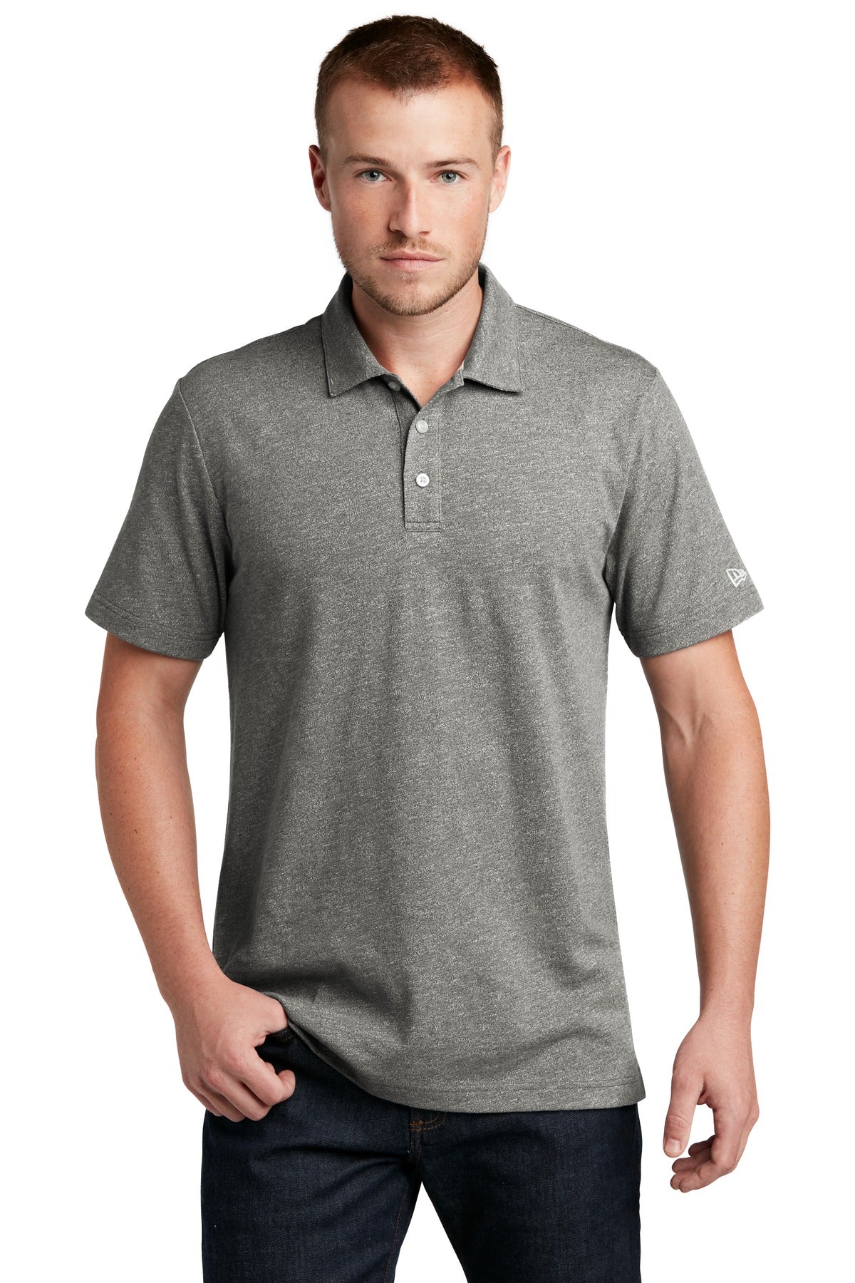 Custom Shadow Grey Twist Slub Twist Polo NEA301, personalized by SanCanDo Swag in Argyle, TX