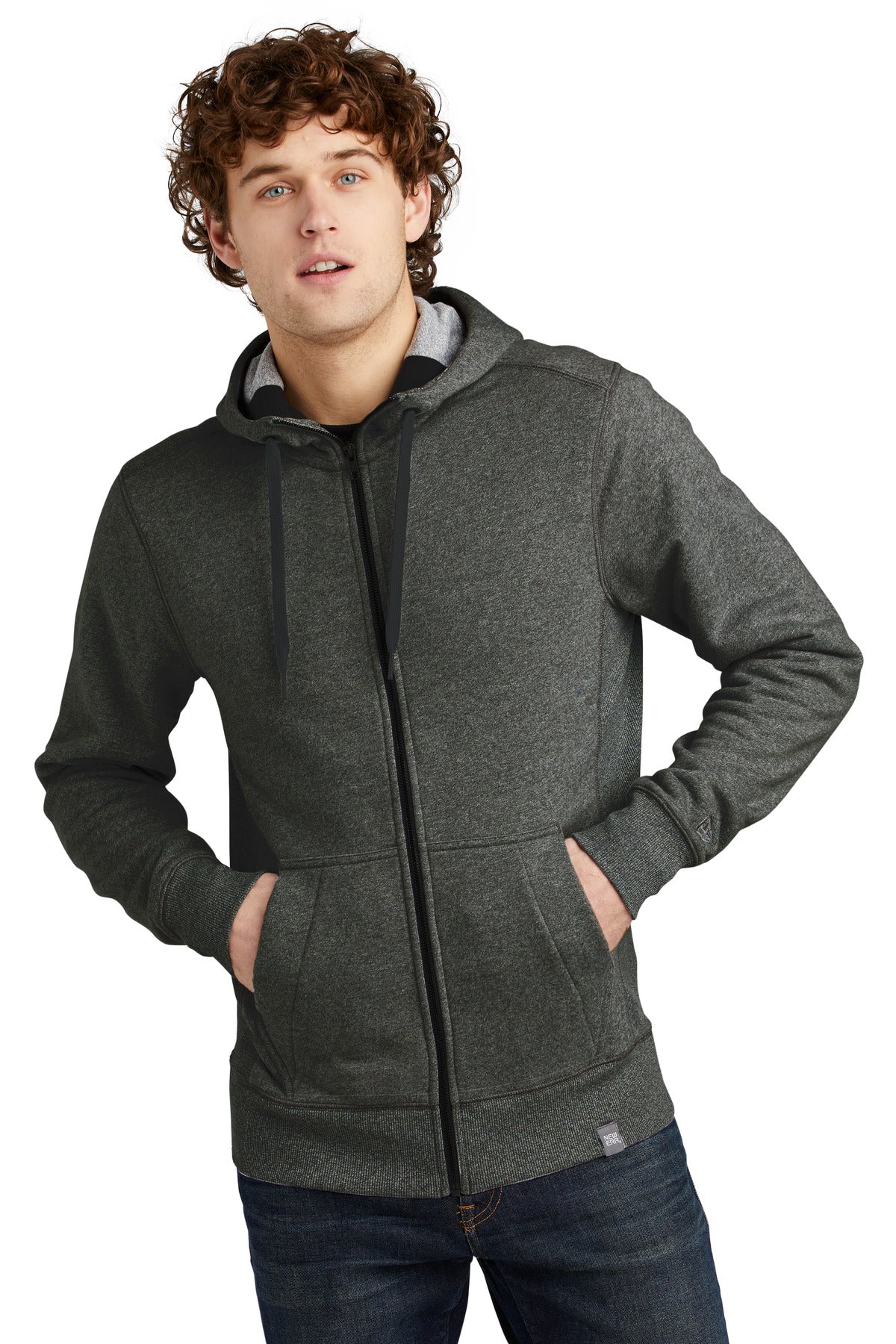 Custom Black Twist French Terry Full-Zip Hoodie NEA502, personalized by SanCanDo Swag in Argyle, TX