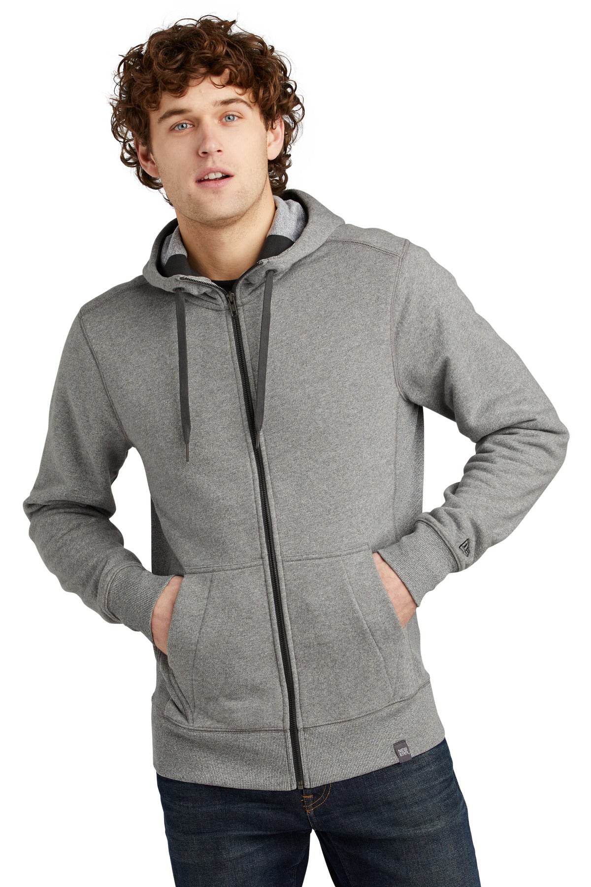 Custom Light Graphite Twist French Terry Full-Zip Hoodie NEA502, personalized by SanCanDo Swag in Argyle, TX