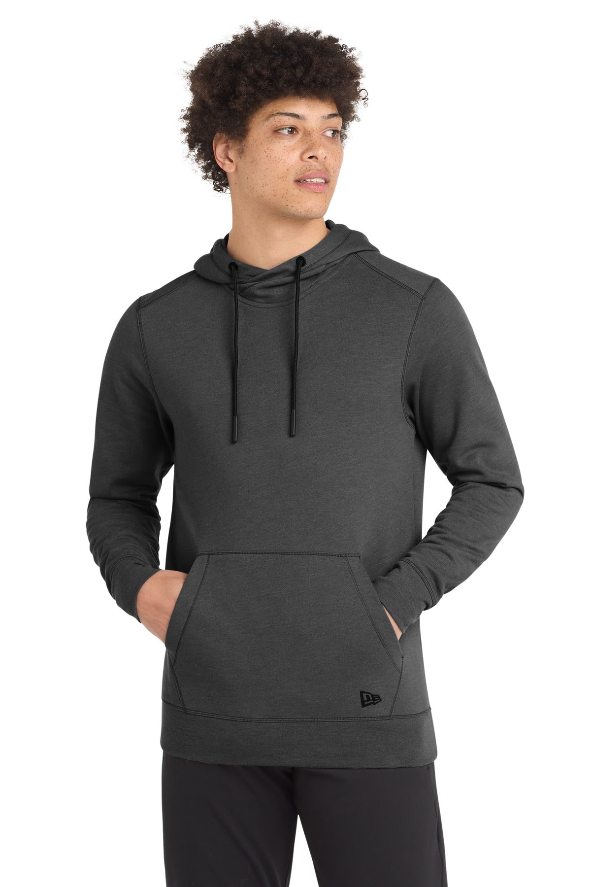 Custom Black Heather Tri-Blend Fleece Pullover Hoodie NEA510, personalized by SanCanDo Swag in Argyle, TX