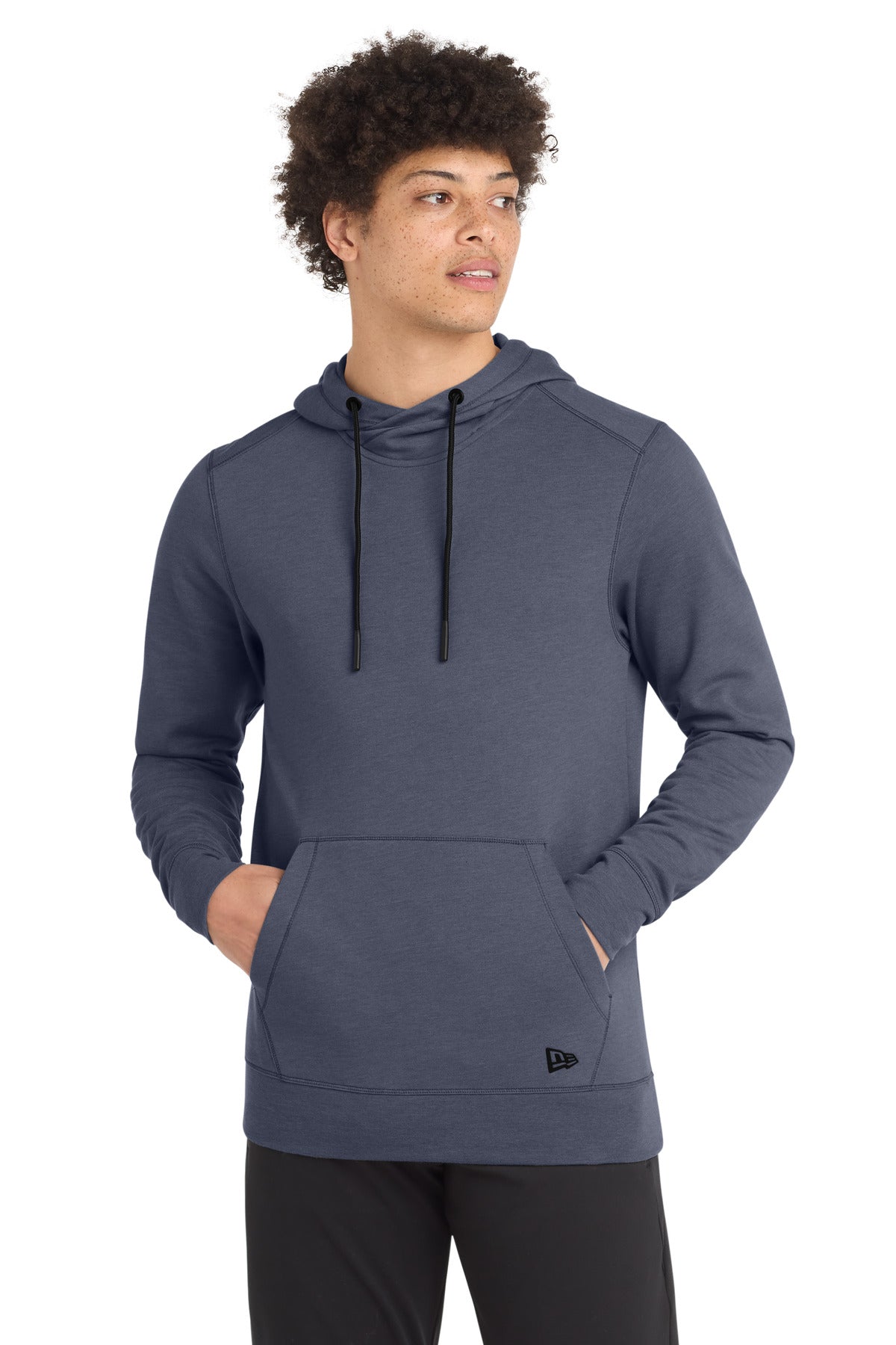 Custom True Navy Heather Tri-Blend Fleece Pullover Hoodie NEA510, personalized by SanCanDo Swag in Argyle, TX