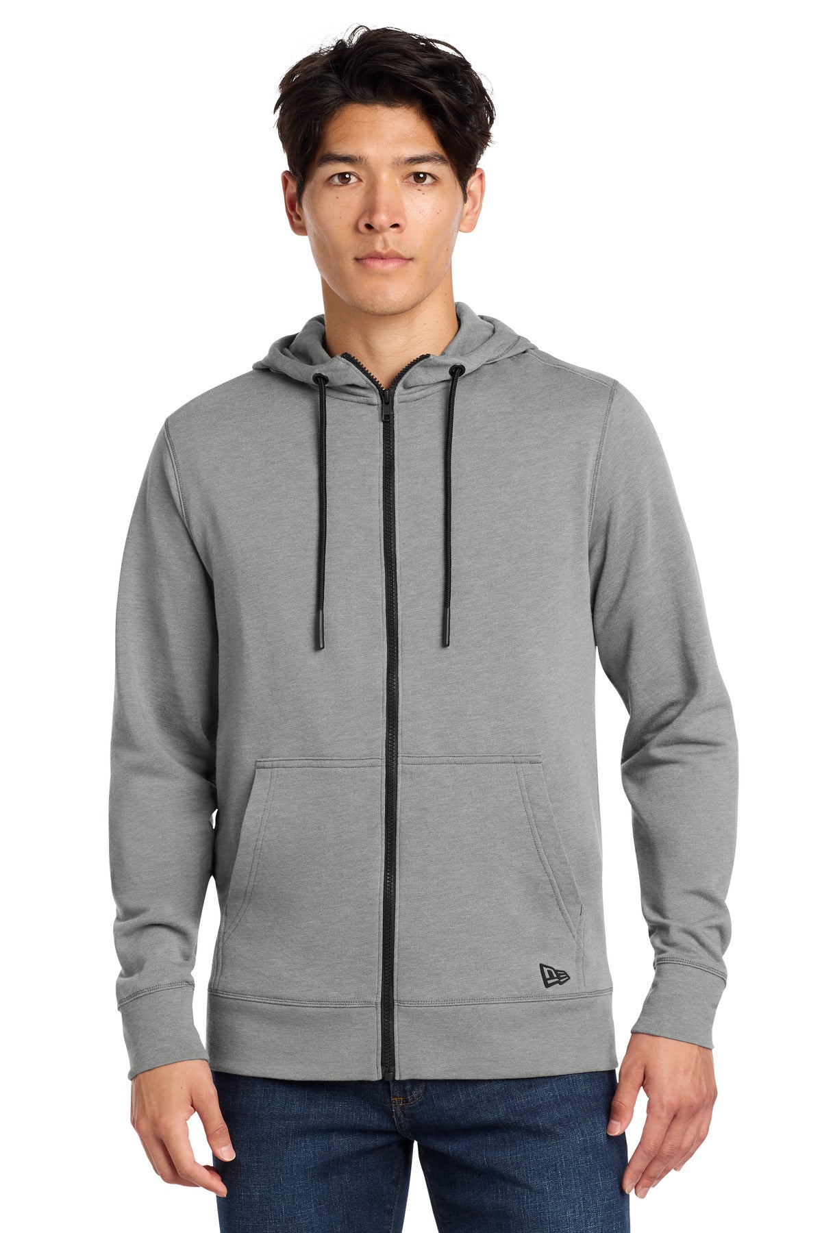 Custom Shadow Grey Heather Tri-Blend Fleece Full-Zip Hoodie NEA511, personalized by SanCanDo Swag in Argyle, TX