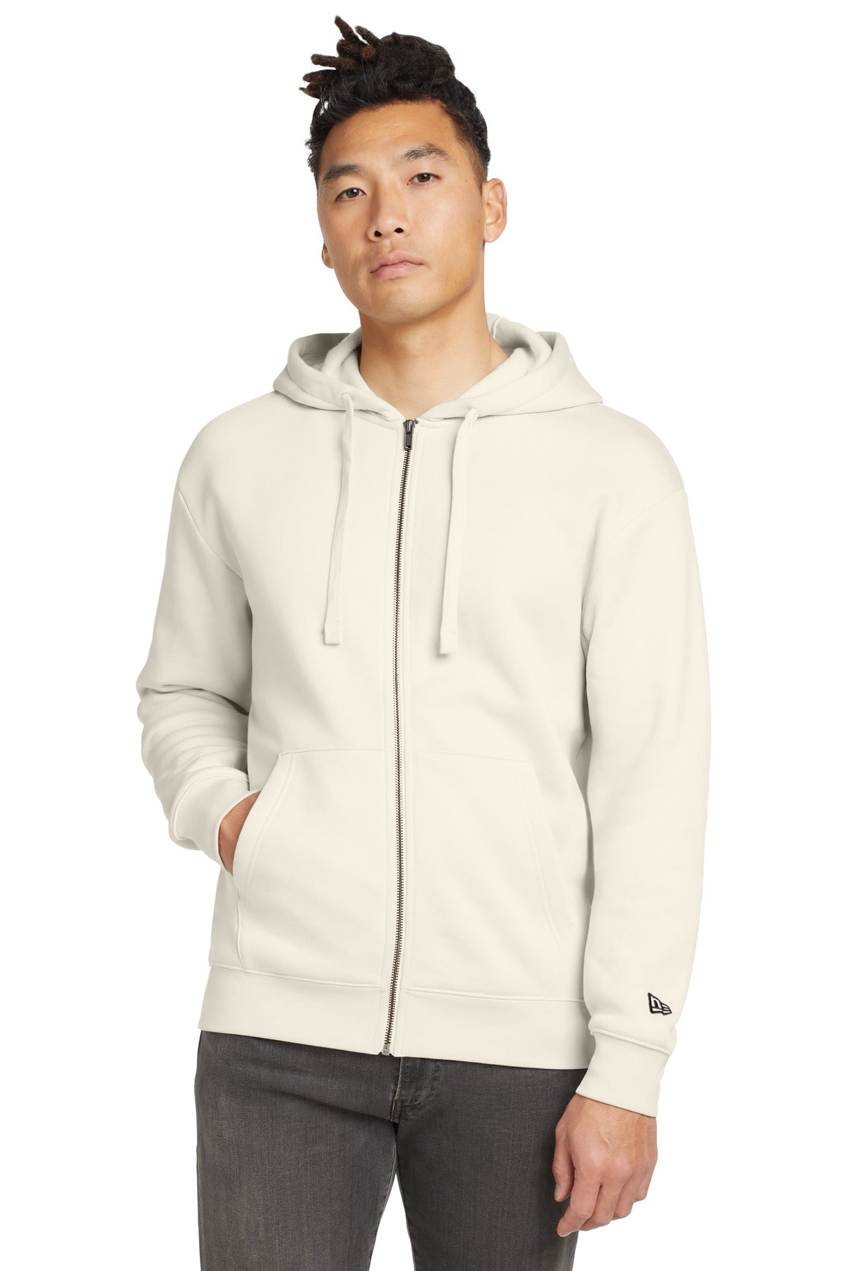 Custom Soft Beige Heritage Fleece Full-Zip Hoodie NEA526, personalized by SanCanDo Swag in Argyle, TX