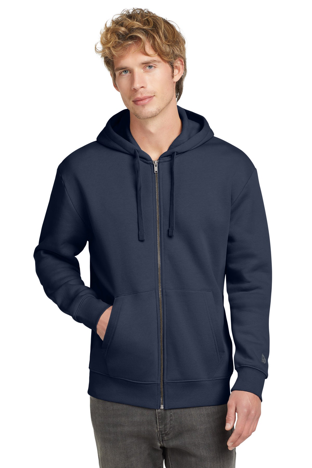 Custom True Navy Heritage Fleece Full-Zip Hoodie NEA526, personalized by SanCanDo Swag in Argyle, TX