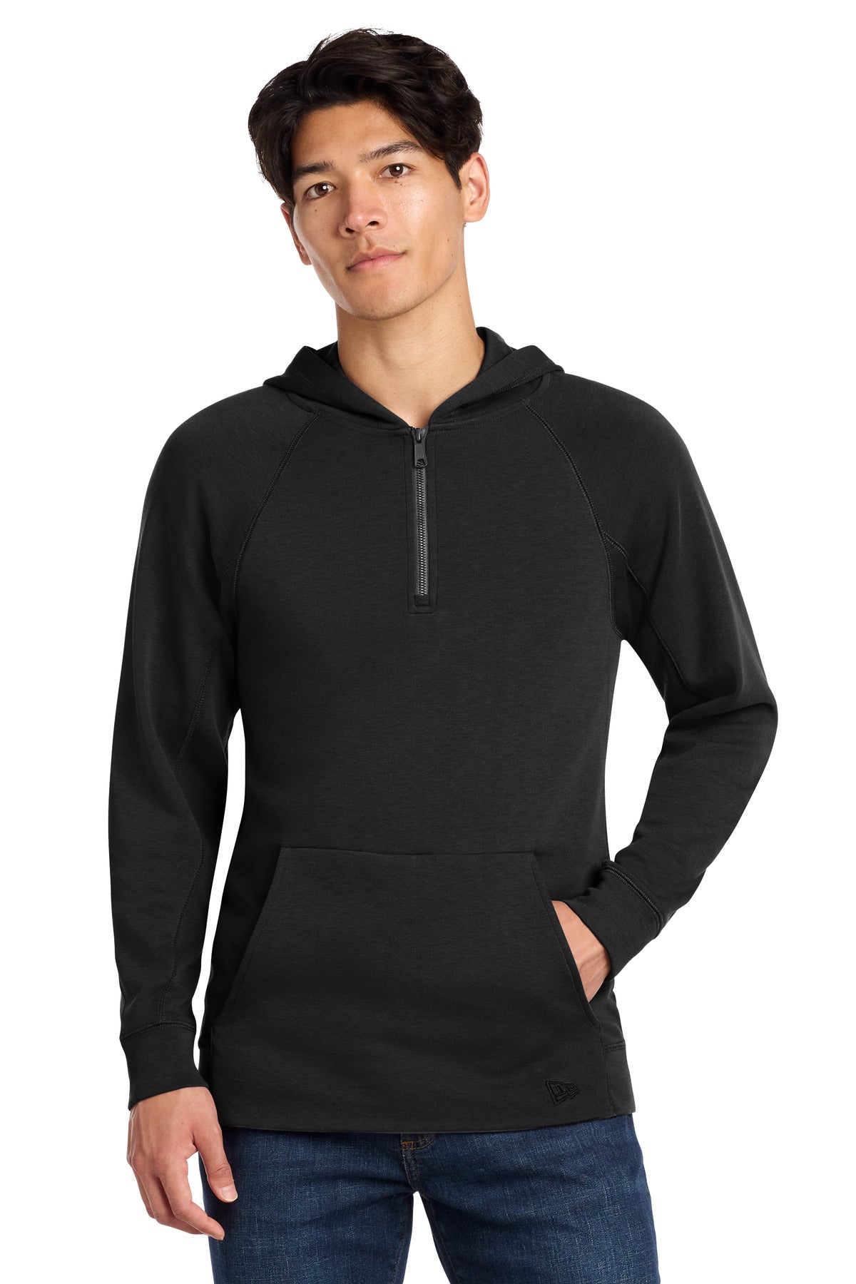 Custom Black STS 1/4-Zip Hoodie NEA541, personalized by SanCanDo Swag in Argyle, TX