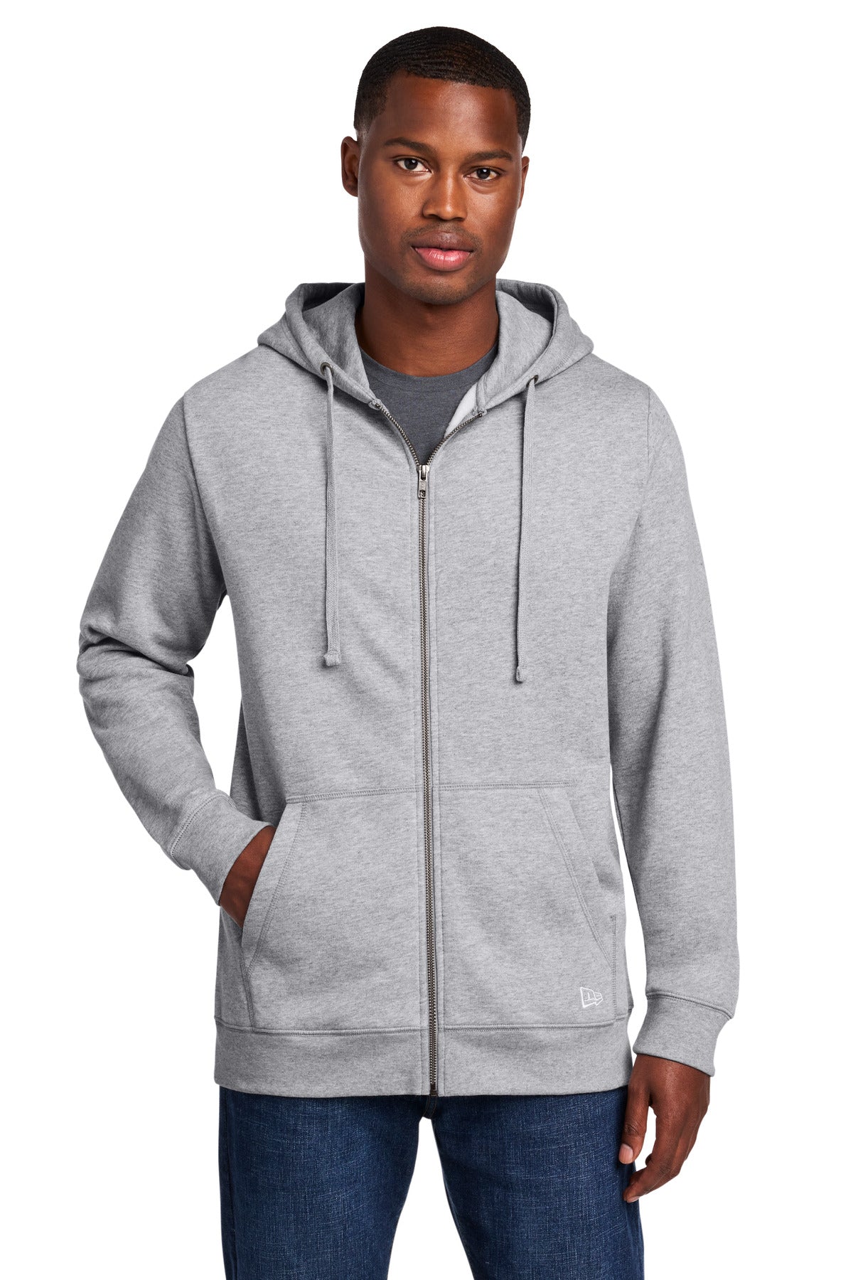 Custom Athletic Heather Comeback Fleece Full-Zip Hoodie NEA551, personalized by SanCanDo Swag in Argyle, TX