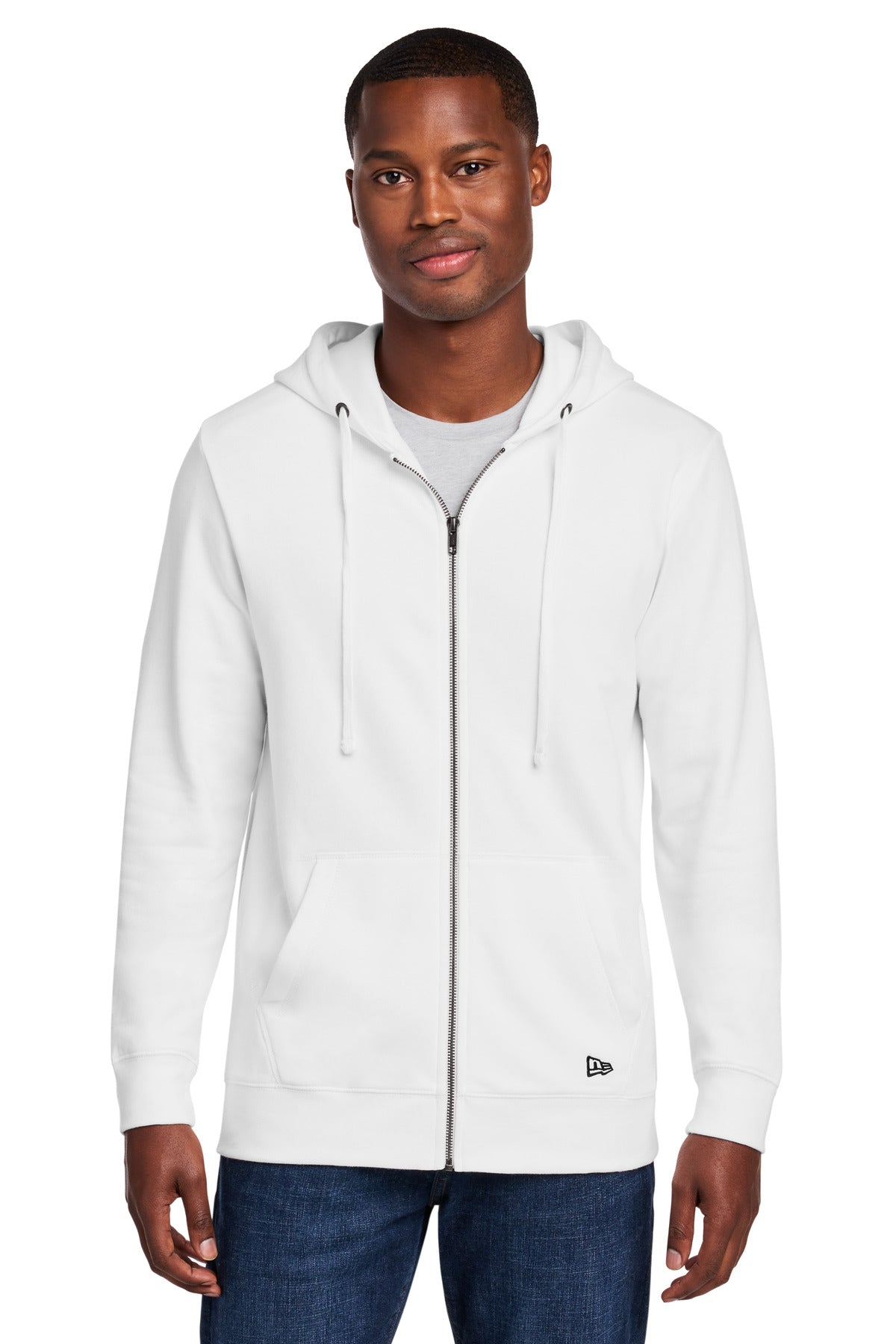 Custom White Comeback Fleece Full-Zip Hoodie NEA551, personalized by SanCanDo Swag in Argyle, TX