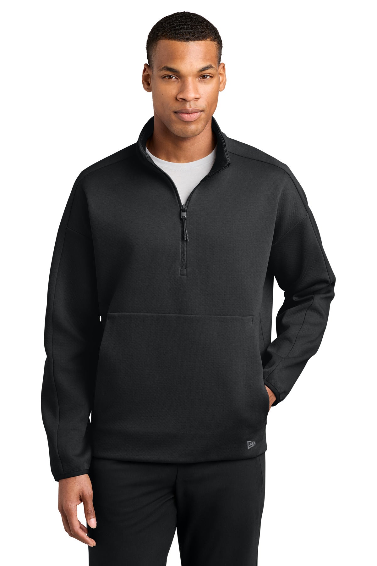 Custom Black Double Back 1/4-Zip NEA567, personalized by SanCanDo Swag in Argyle, TX