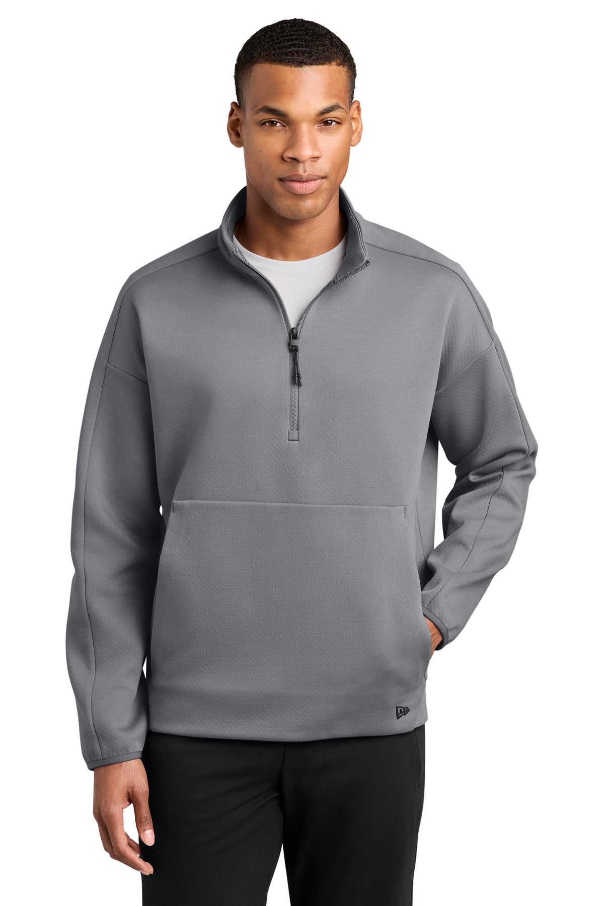 Custom Shadow Grey Double Back 1/4-Zip NEA567, personalized by SanCanDo Swag in Argyle, TX