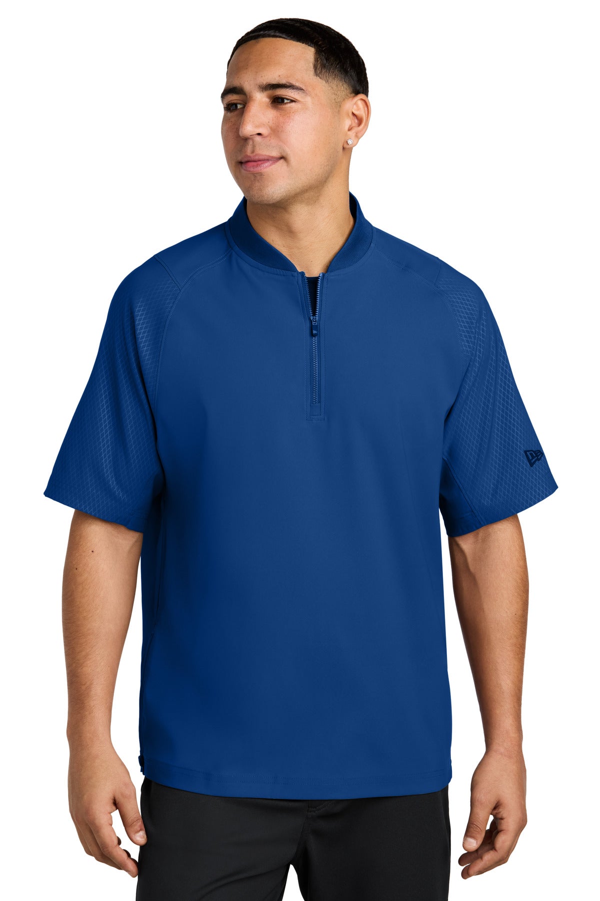 Custom Royal Cage Short Sleeve 1/4-Zip Jacket NEA600, personalized by SanCanDo Swag in Argyle, TX