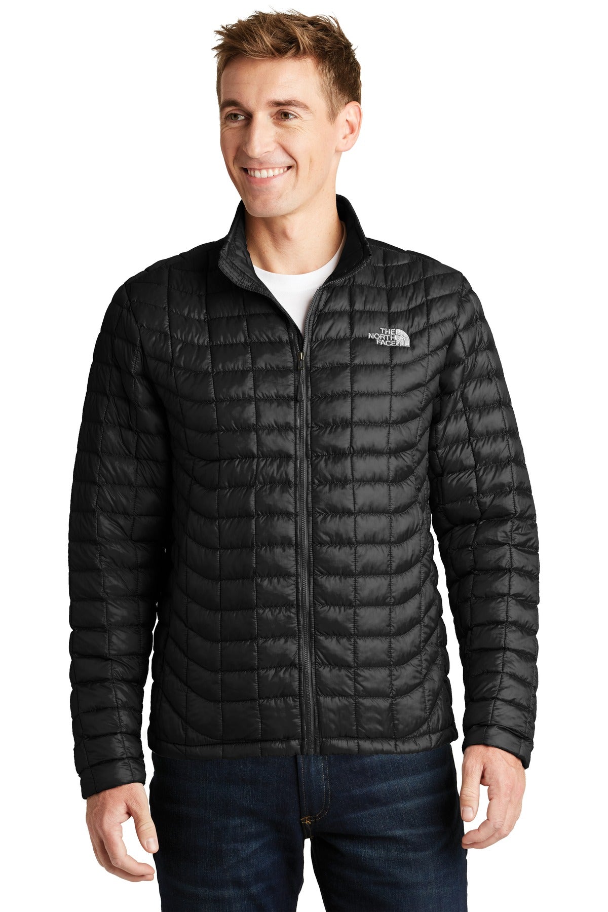 Custom TNF Black ThermoBall Trekker Jacket NF0A3LH2, personalized by SanCanDo Swag in Argyle, TX
