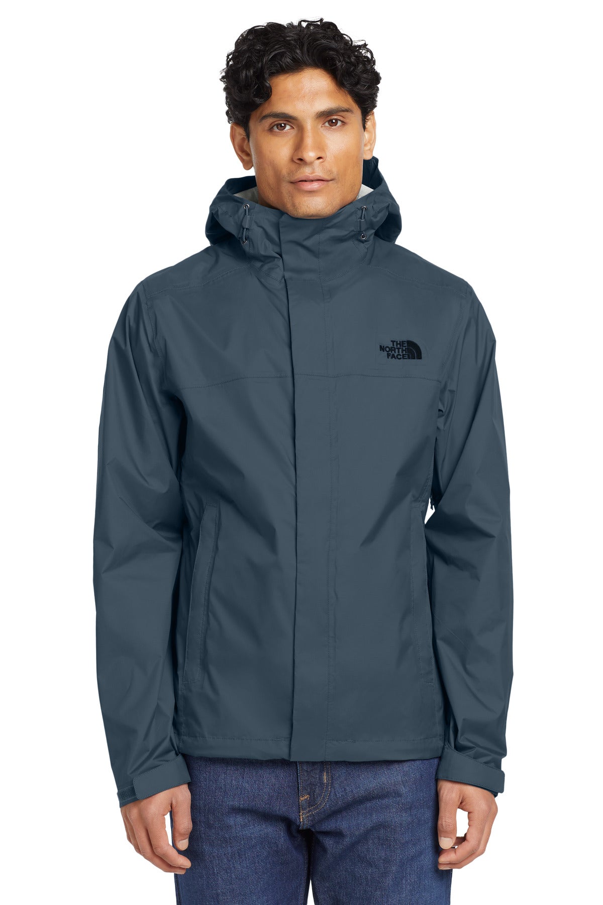Custom Shady Blue DryVent Rain Jacket NF0A3LH4, personalized by SanCanDo Swag in Argyle, TX