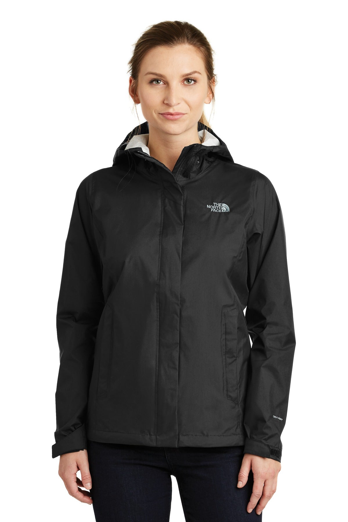 Custom TNF Black Women's DryVent Rain Jacket NF0A3LH5, personalized by SanCanDo Swag in Argyle, TX