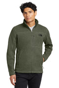 Custom New Taupe Green Heather Sweater Fleece Jacket NF0A3LH7, personalized by SanCanDo Swag in Argyle, TX