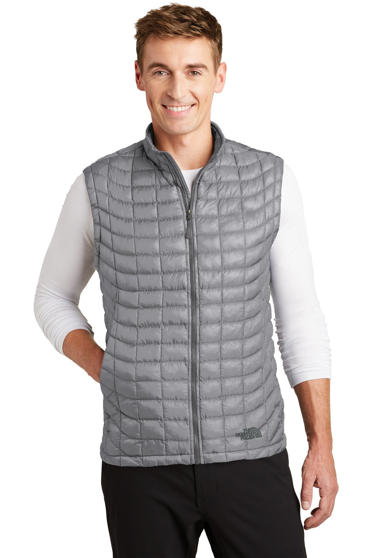 Custom Mid Grey ThermoBall Trekker Vest NF0A3LHD, personalized by SanCanDo Swag in Argyle, TX