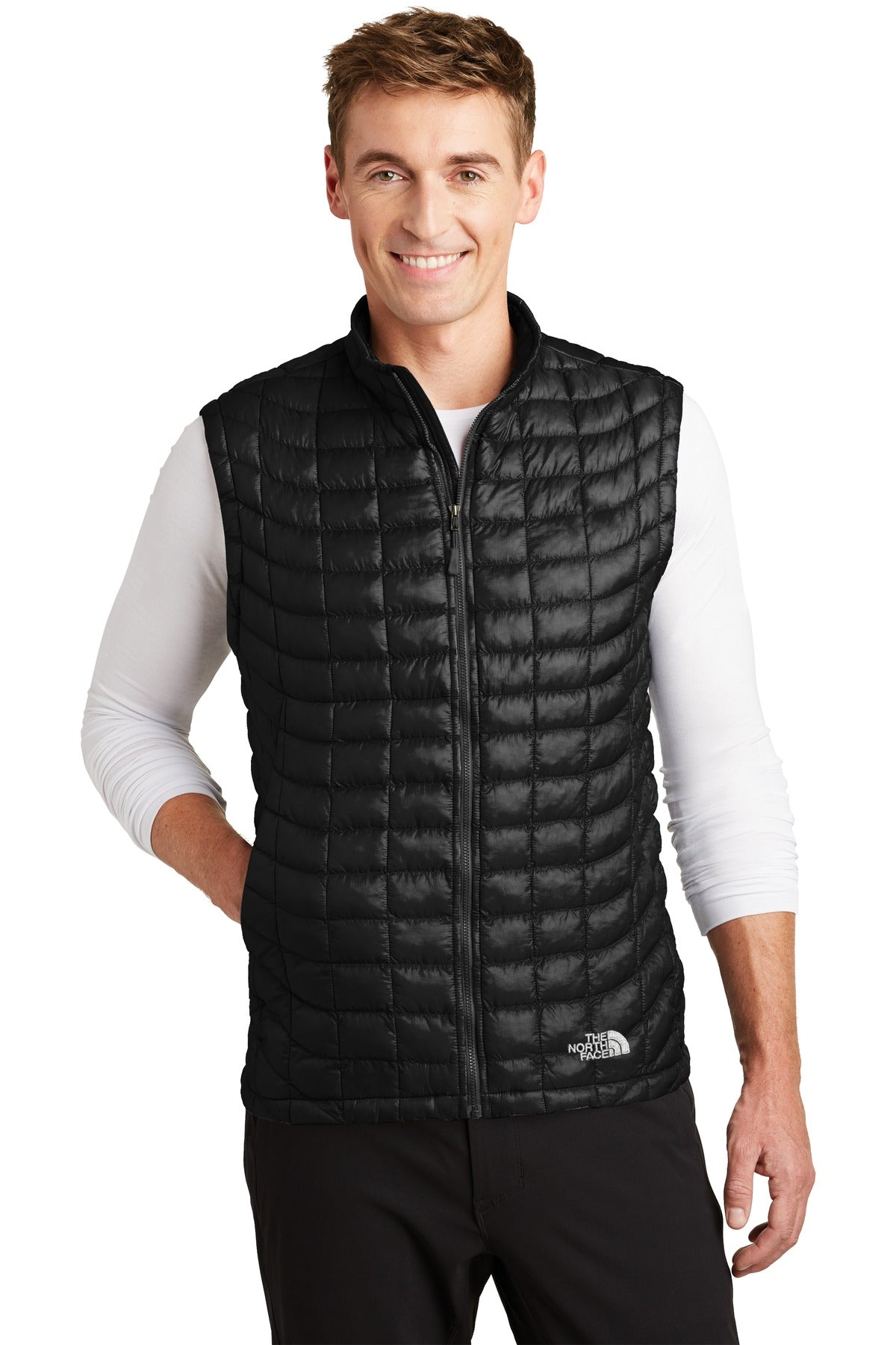 Custom TNF Black ThermoBall Trekker Vest NF0A3LHD, personalized by SanCanDo Swag in Argyle, TX