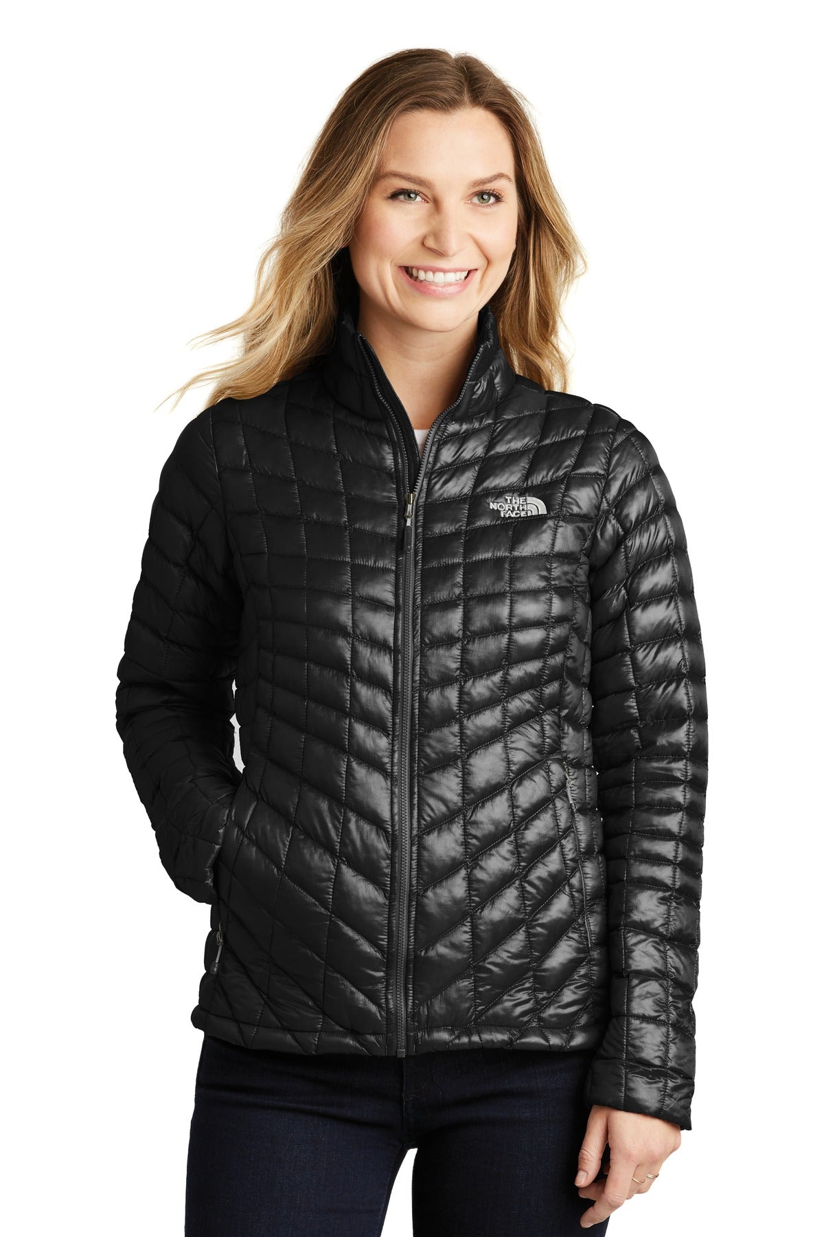 Custom TNF Black Women's ThermoBall Trekker Jacket NF0A3LHK, personalized by SanCanDo Swag in Argyle, TX