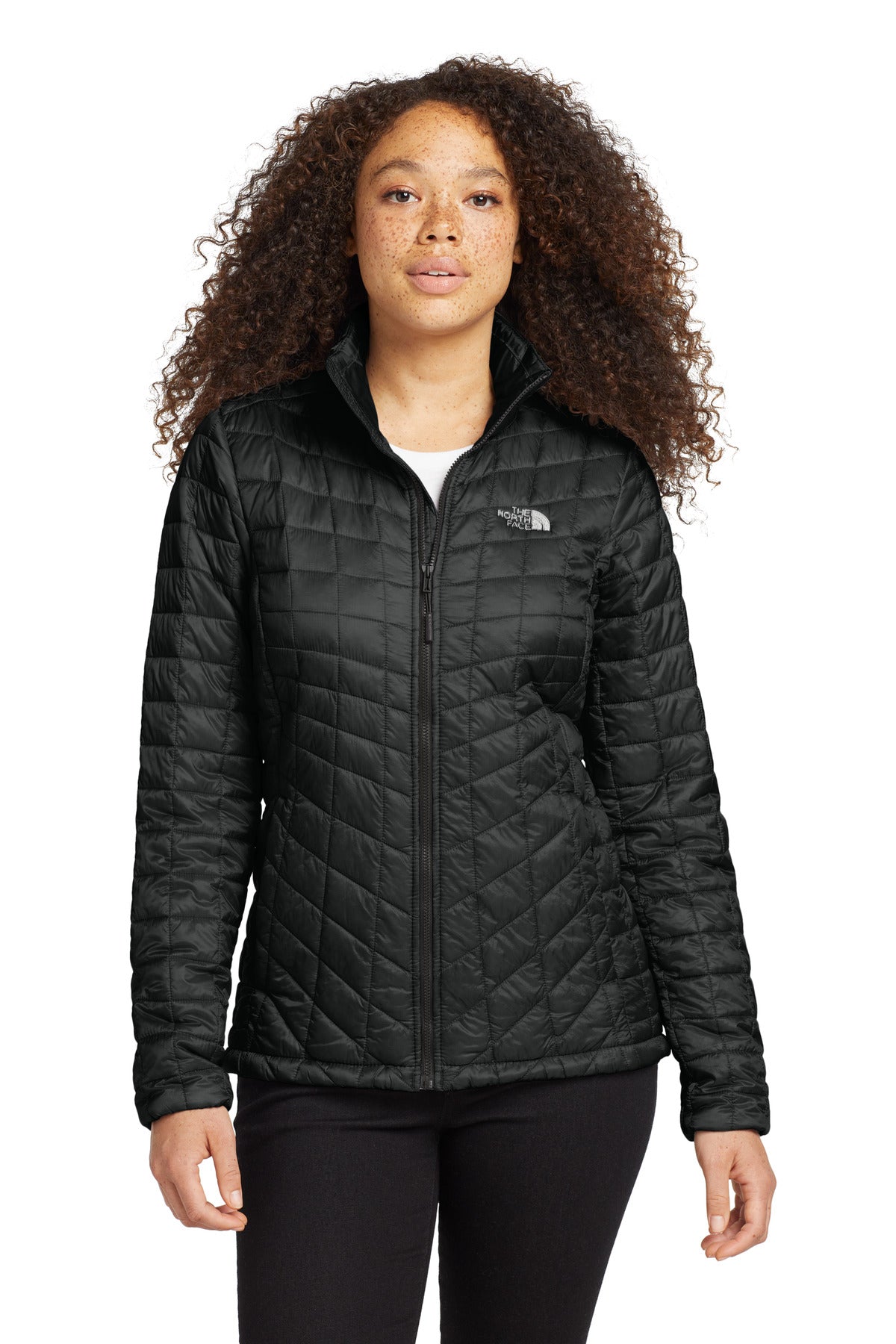 Custom TNF Matte Black Women's ThermoBall Trekker Jacket NF0A3LHK, personalized by SanCanDo Swag in Argyle, TX