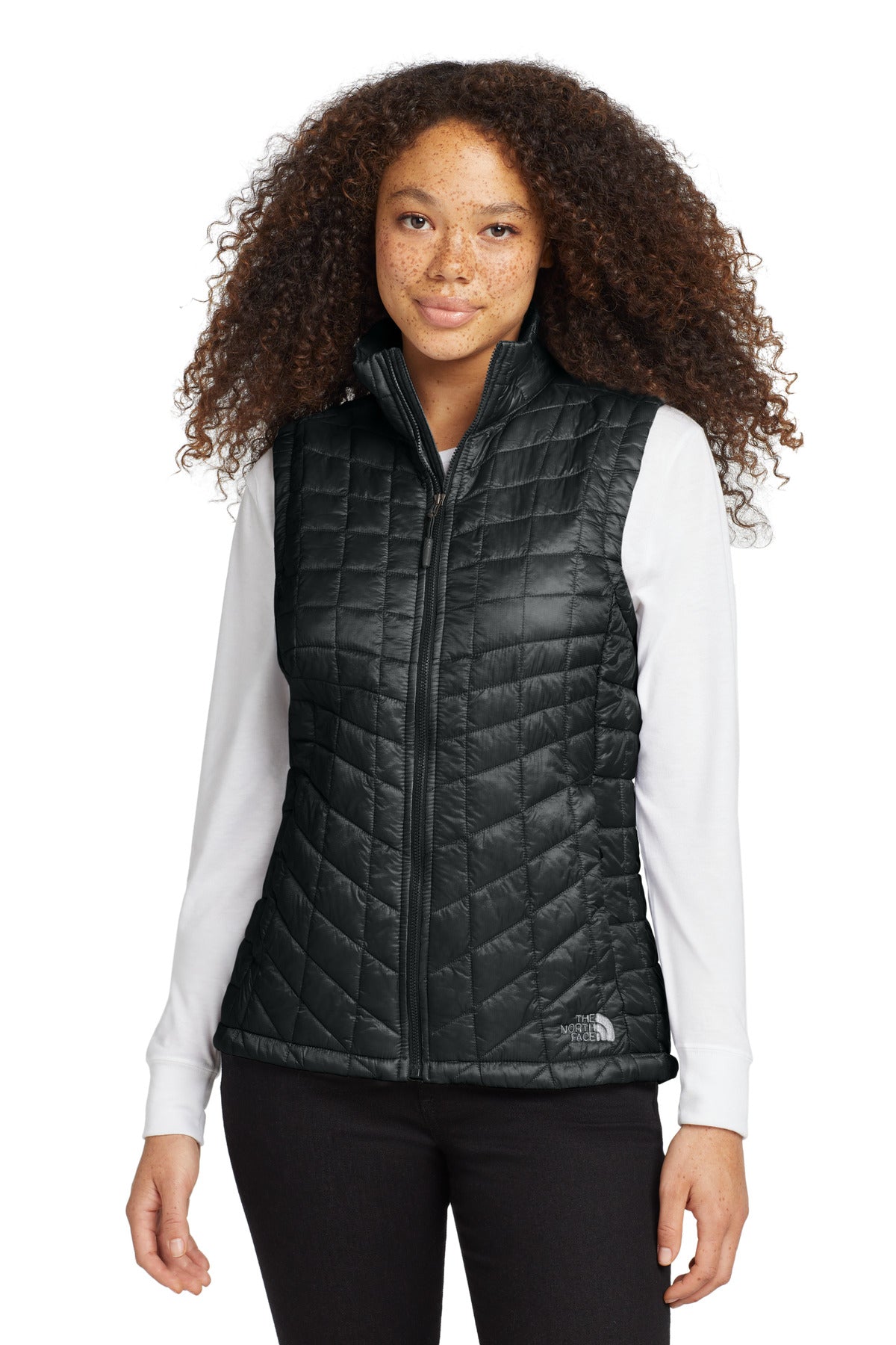 Custom TNF Black Women's ThermoBall Trekker Vest NF0A3LHL, personalized by SanCanDo Swag in Argyle, TX