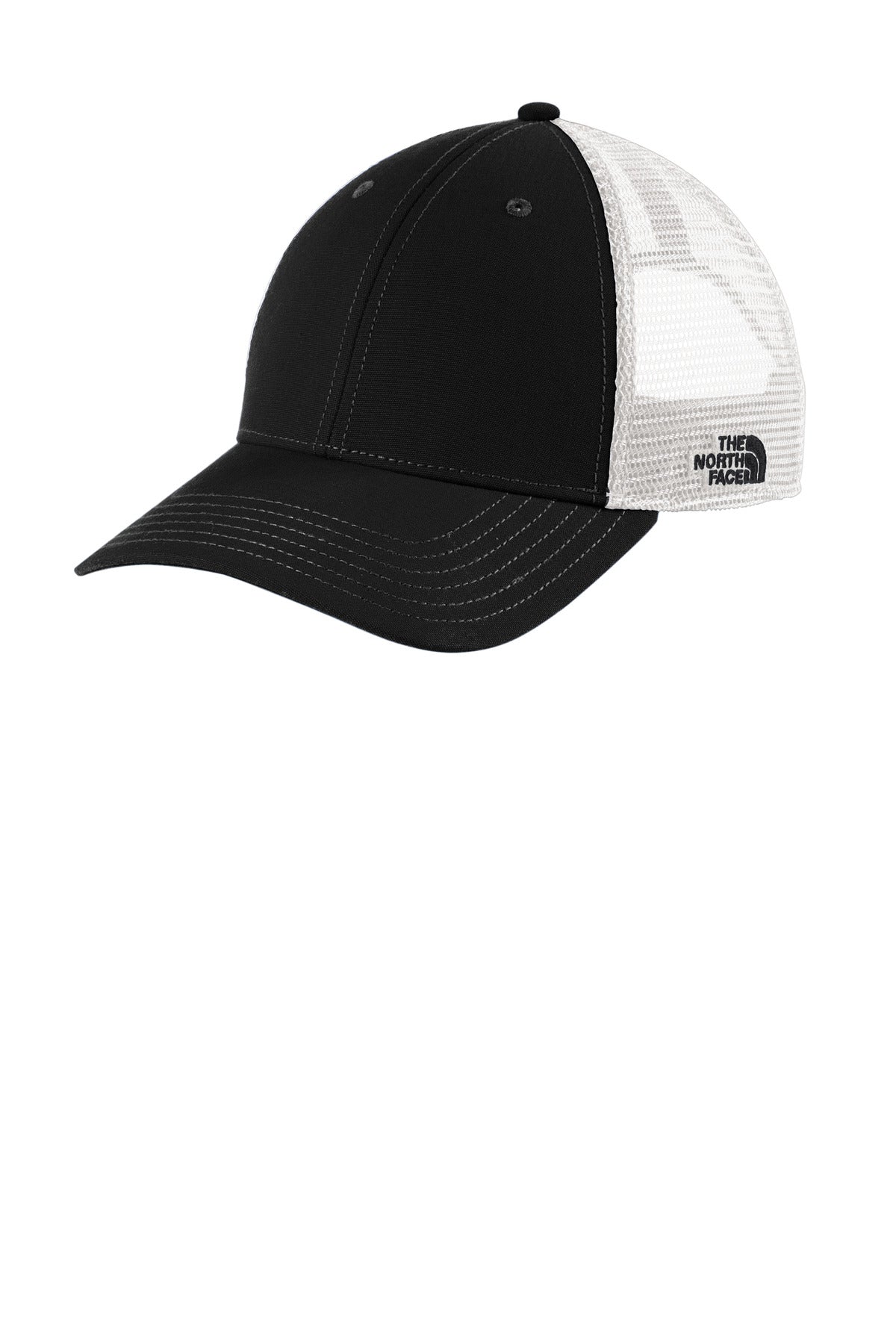 Custom TNF Black/ TNF White Ultimate Trucker Cap NF0A4VUA, personalized by SanCanDo Swag in Argyle, TX