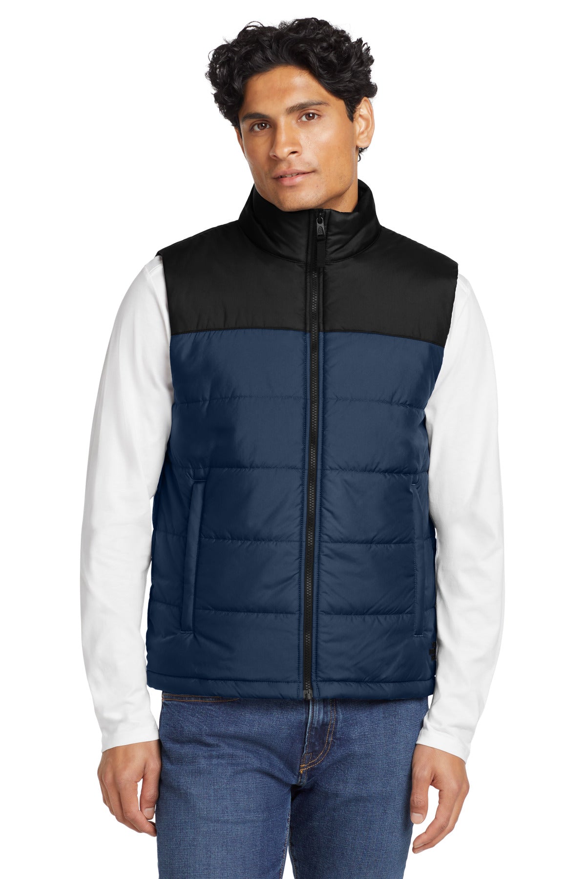 Custom Shady Blue Everyday Insulated Vest NF0A529A, personalized by SanCanDo Swag in Argyle, TX