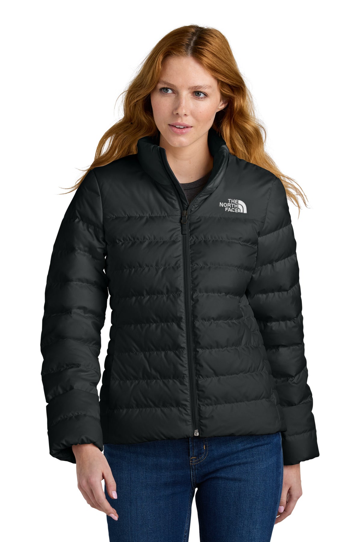 Custom TNF Black Women's Down Hybrid Jacket NF0A7V4G, personalized by SanCanDo Swag in Argyle, TX