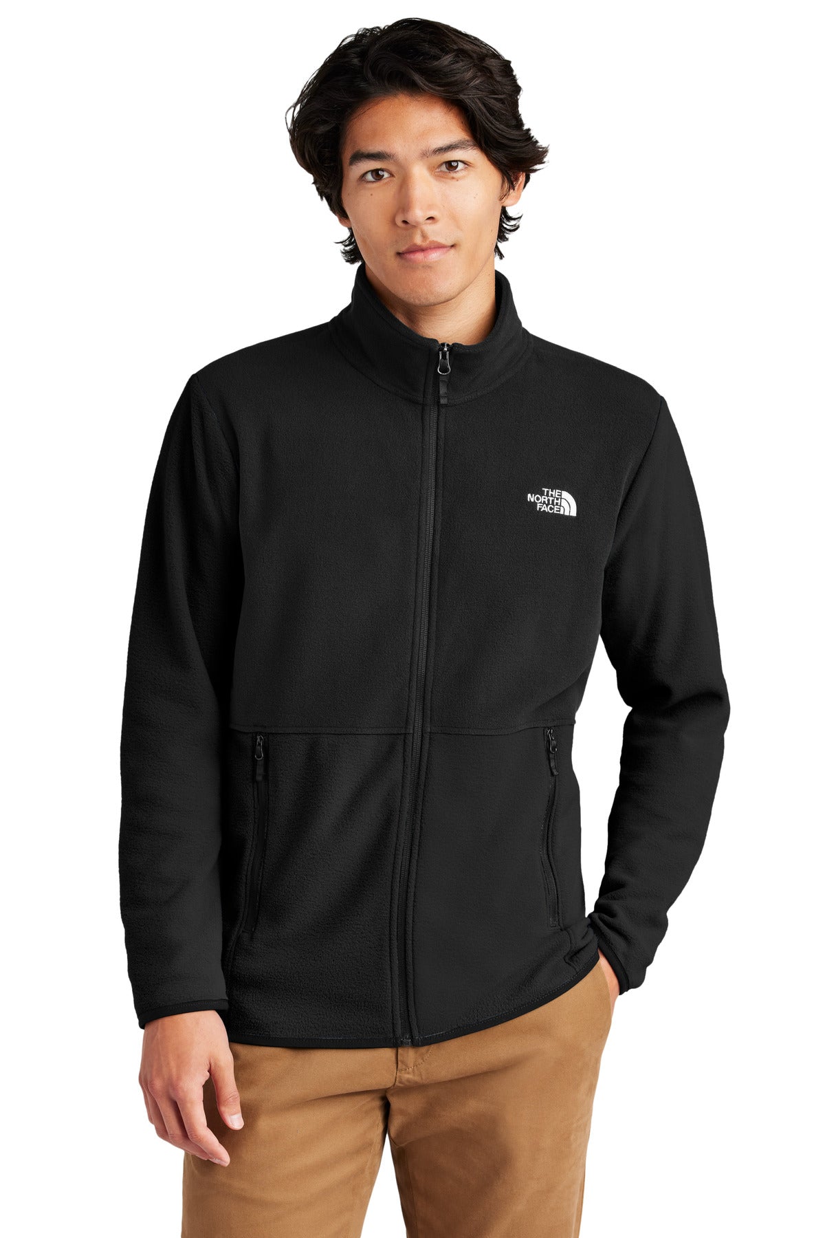 Custom TNF Black Glacier Full-Zip Fleece Jacket NF0A7V4J, personalized by SanCanDo Swag in Argyle, TX