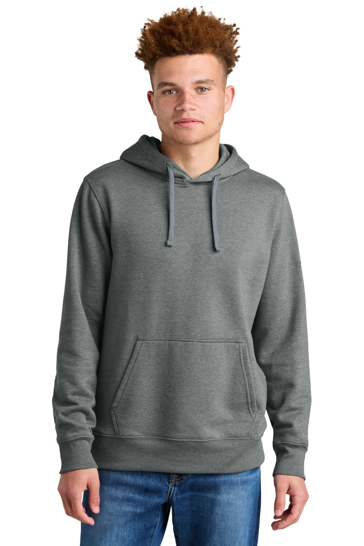 Custom TNF Medium Grey Heather Sleeve Logo Pullover Hoodie NF0A8AU0, personalized by SanCanDo Swag in Argyle, TX