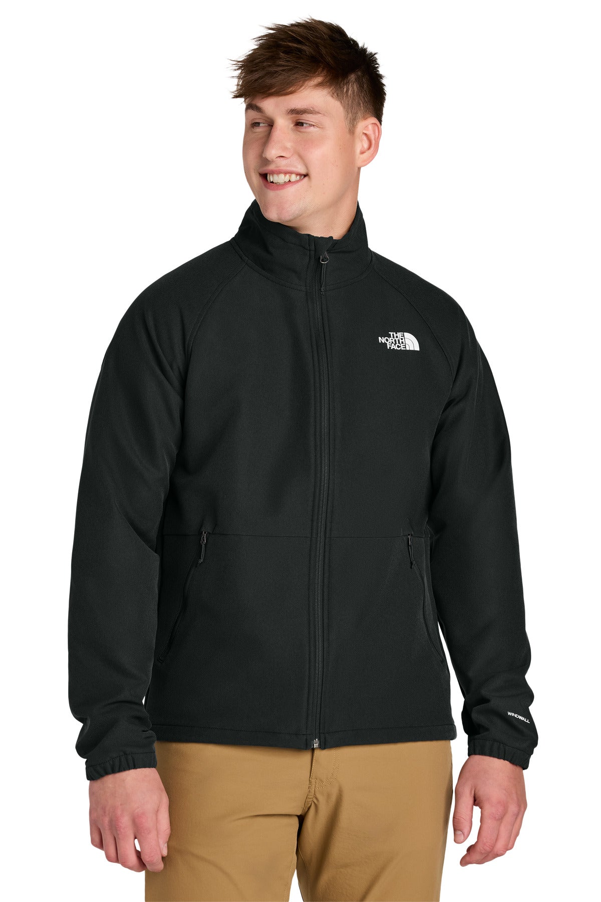 Custom TNF Black Heather Barr Lake Soft Shell Jacket NF0A8BUD, personalized by SanCanDo Swag in Argyle, TX