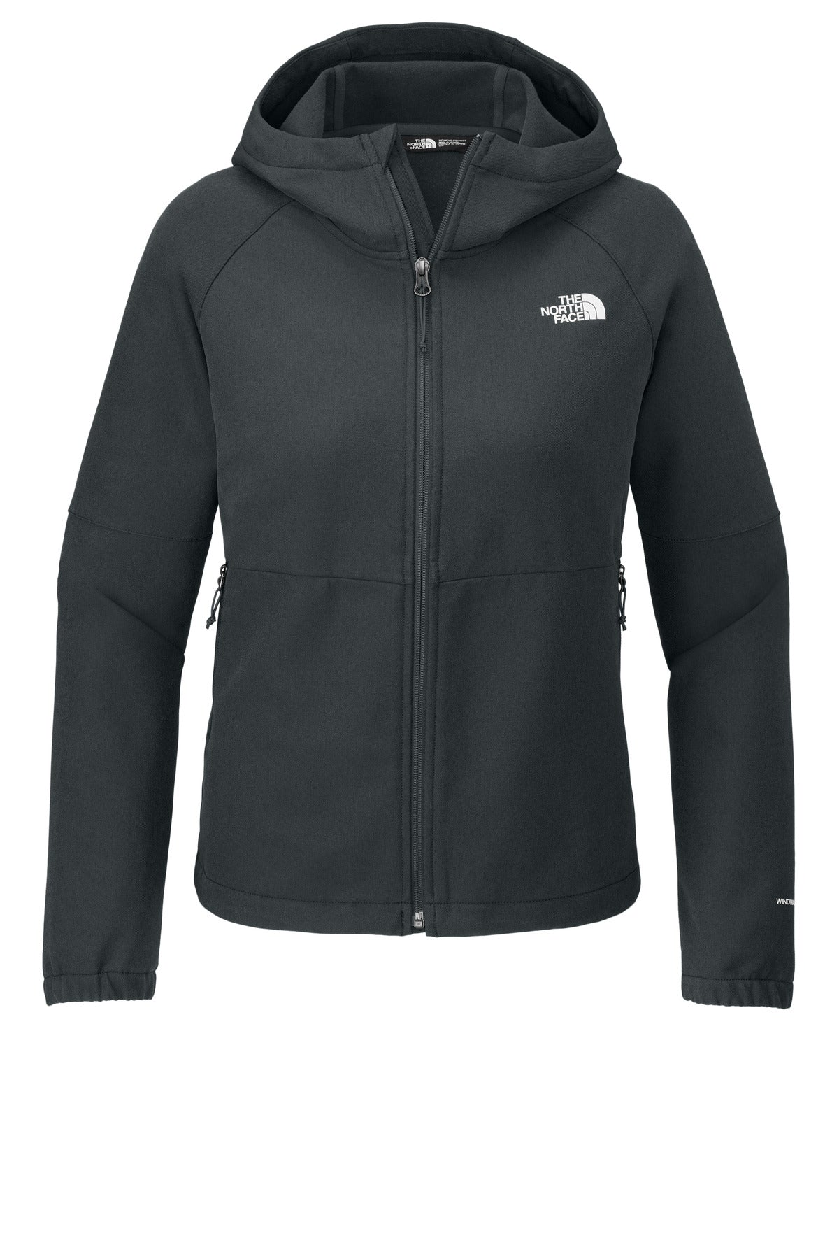 Custom Asphalt Grey Dark Heather Barr Lake Hooded Soft Shell Jacket NF0A8BUE, personalized by SanCanDo Swag in Argyle, TX