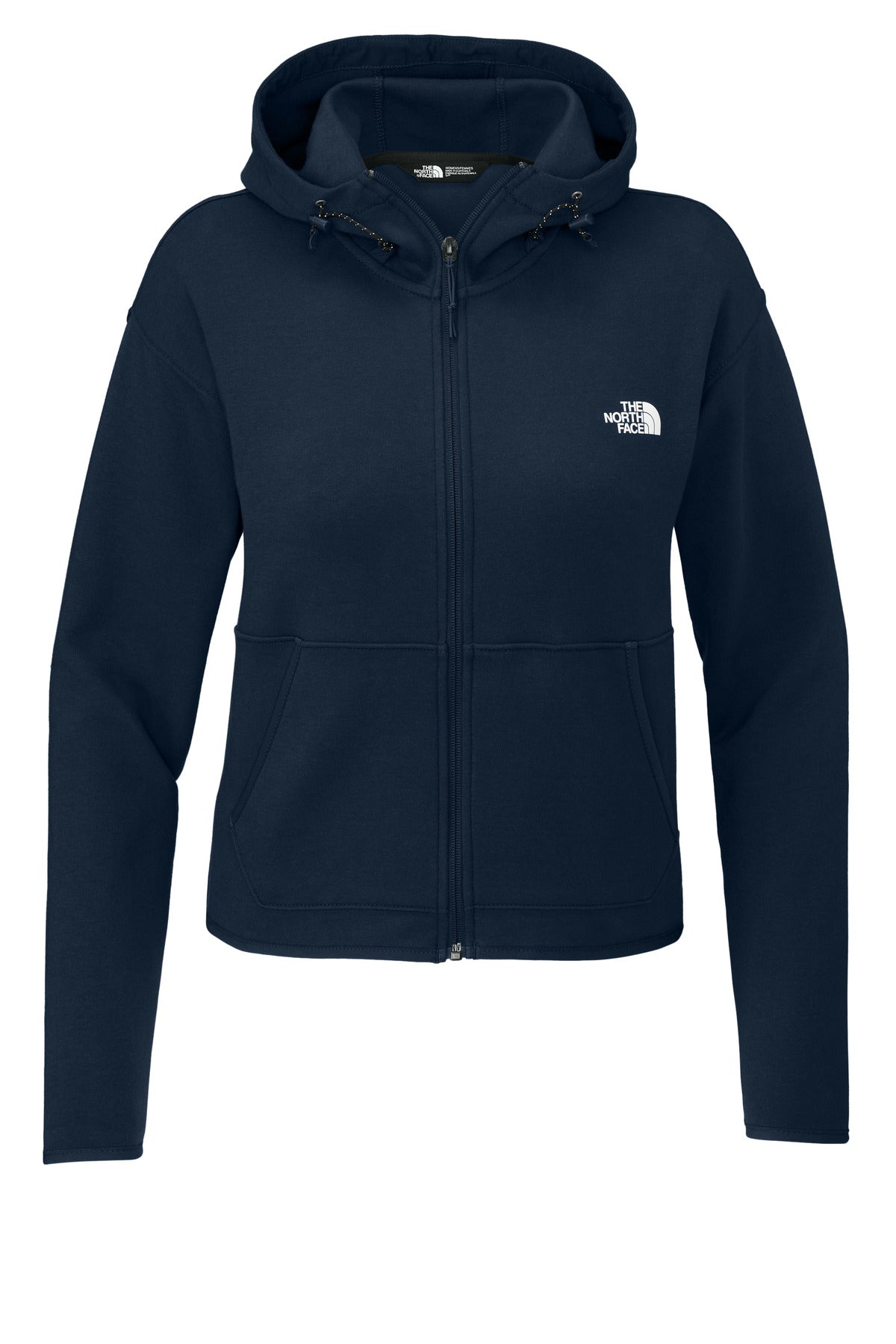 Custom Summit Navy Women's Double-Knit Full-Zip Hoodie NF0A8BUT, personalized by SanCanDo Swag in Argyle, TX