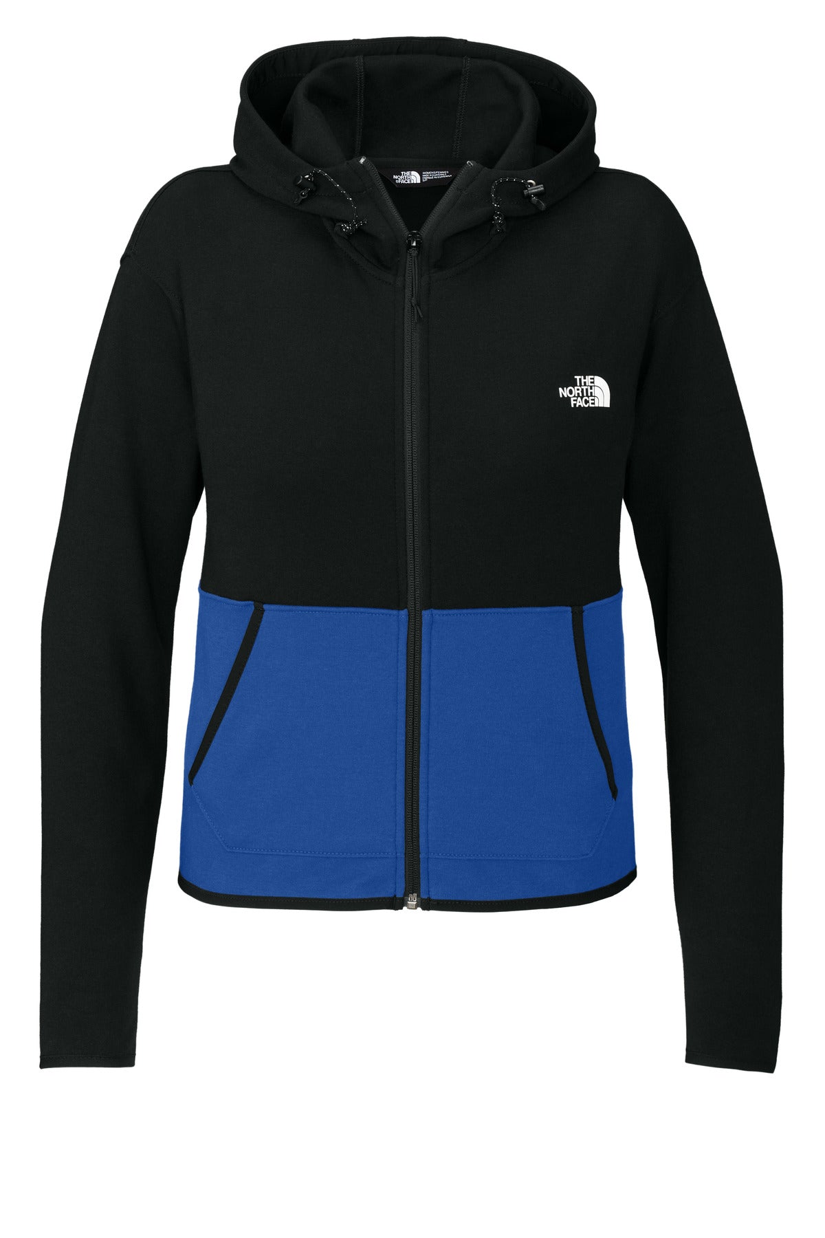 Custom TNF Blue/ TNF Black Women's Double-Knit Full-Zip Hoodie NF0A8BUT, personalized by SanCanDo Swag in Argyle, TX