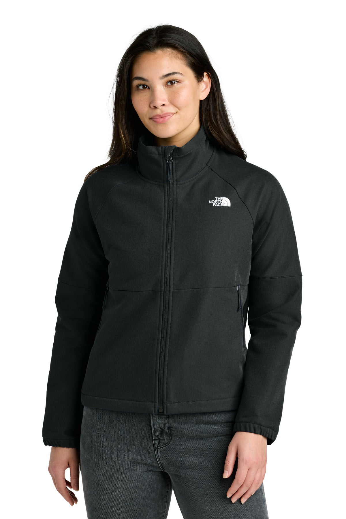 Custom TNF Black Heather Women's Barr Lake Soft Shell Jacket NF0A8C5C, personalized by SanCanDo Swag in Argyle, TX