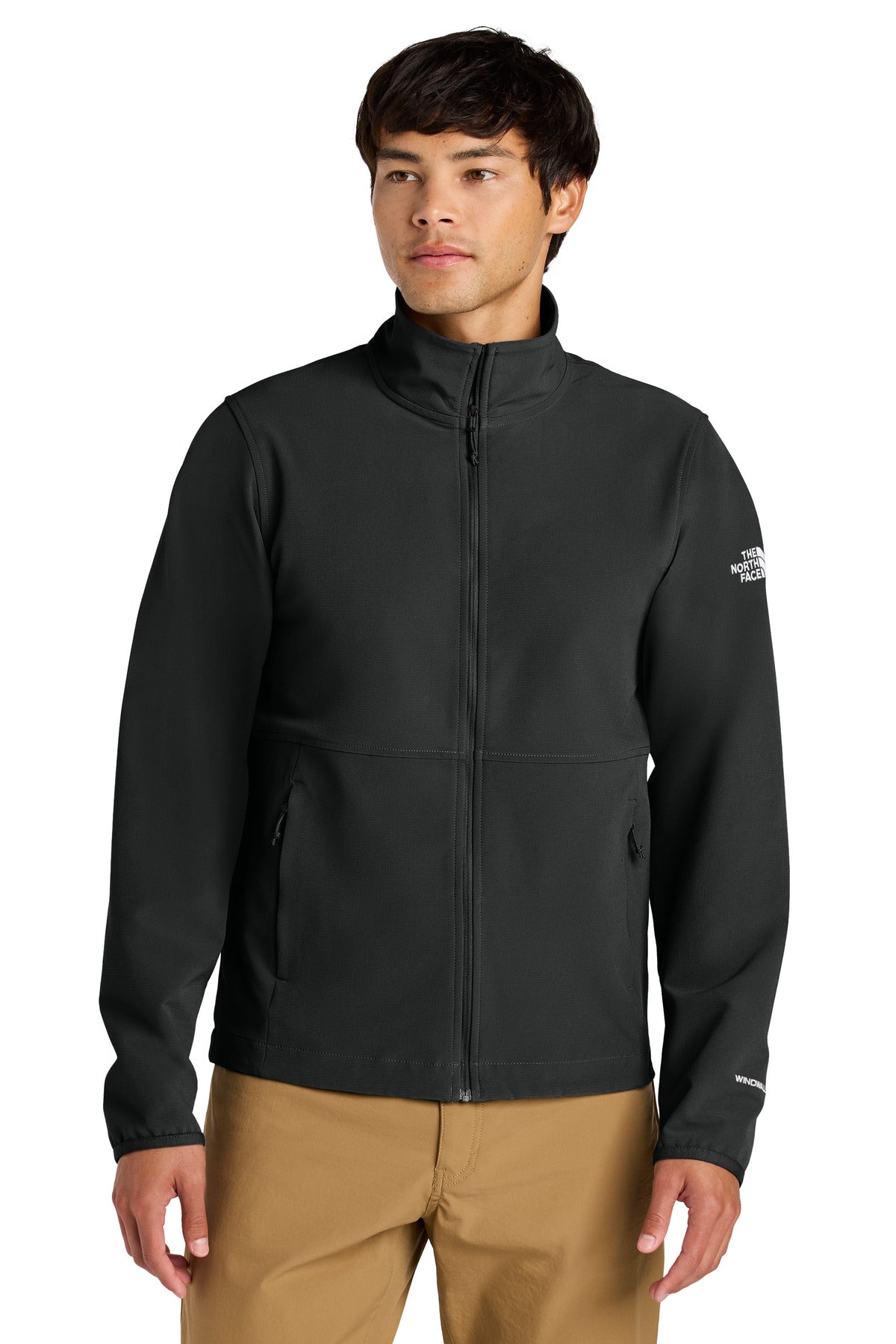 Custom TNF Black Edge Stretch Soft Shell Jacket NF0A8ENN, personalized by SanCanDo Swag in Argyle, TX