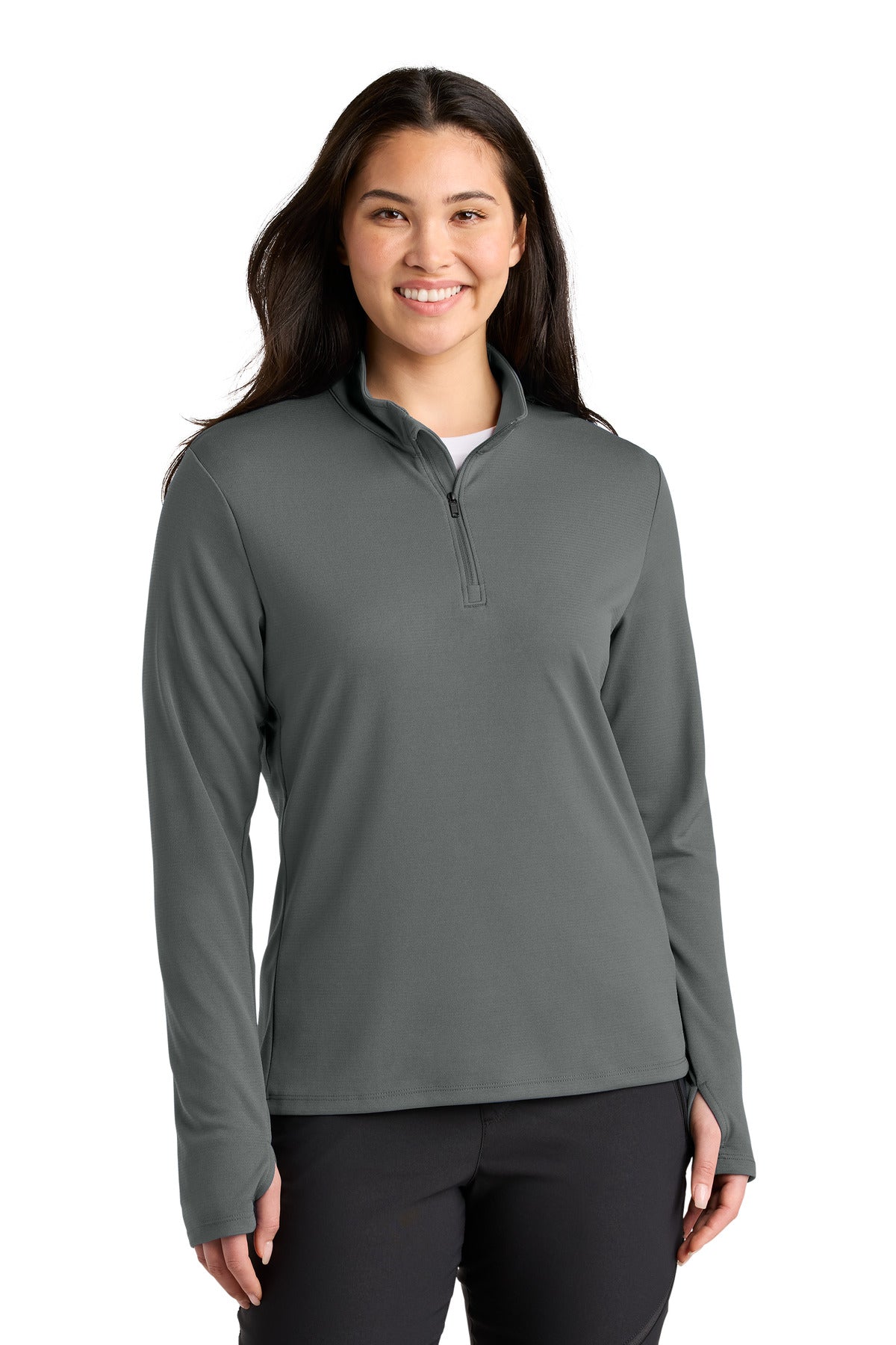 Custom Smoked Pearl Grey Women's Ambition 1/4-Zip NF0A8ENQ, personalized by SanCanDo Swag in Argyle, TX