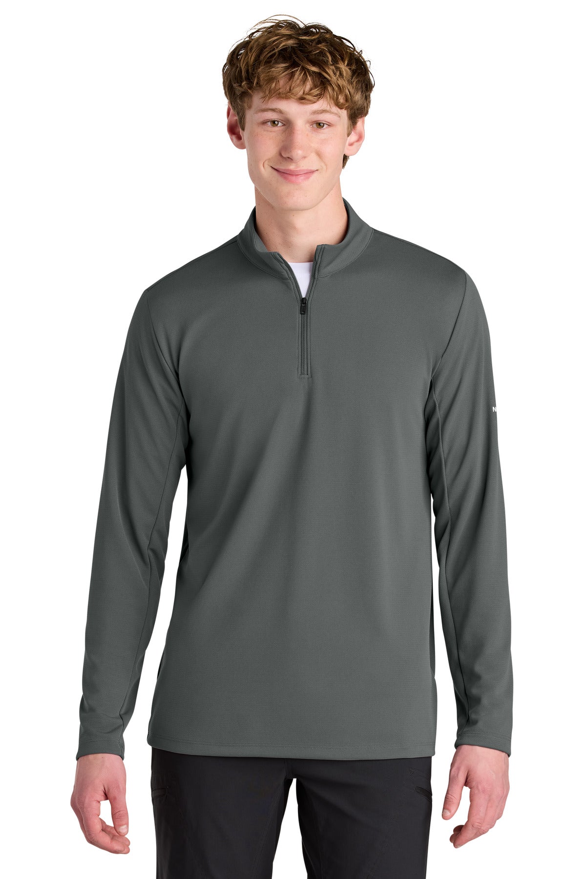 Custom Smoked Pearl Grey Ambition 1/4-Zip NF0A8ENR, personalized by SanCanDo Swag in Argyle, TX