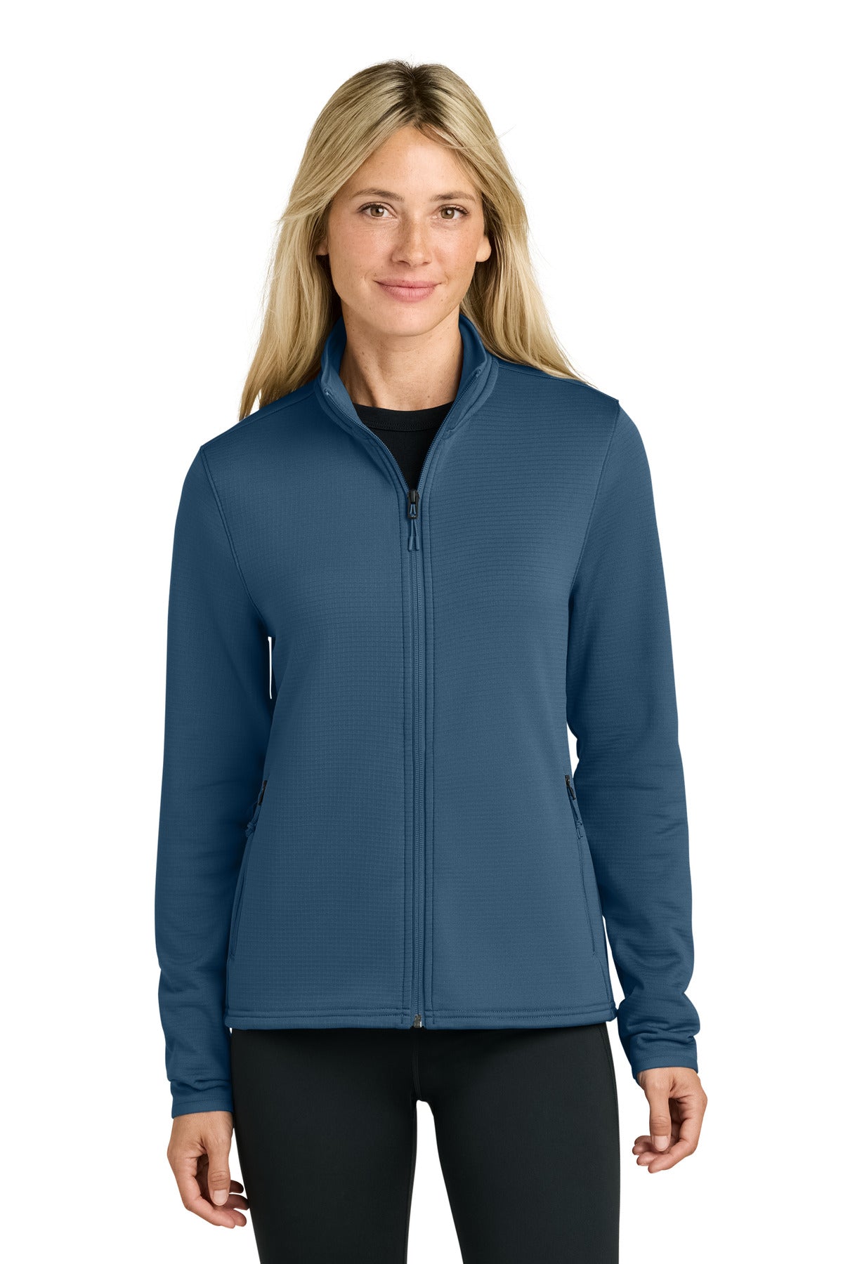Custom Shady Blue Women's Aim Full-Zip Fleece Jacket NF0A8FQJ, personalized by SanCanDo Swag in Argyle, TX