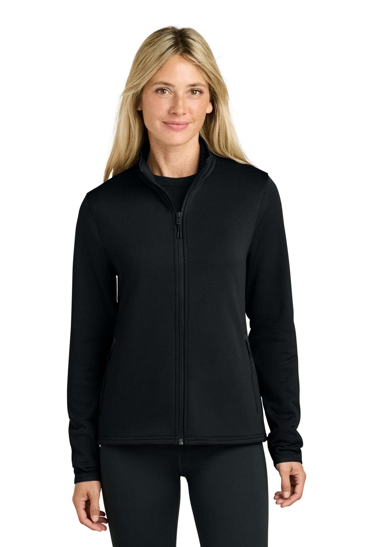 Custom TNF Black Women's Aim Full-Zip Fleece Jacket NF0A8FQJ, personalized by SanCanDo Swag in Argyle, TX
