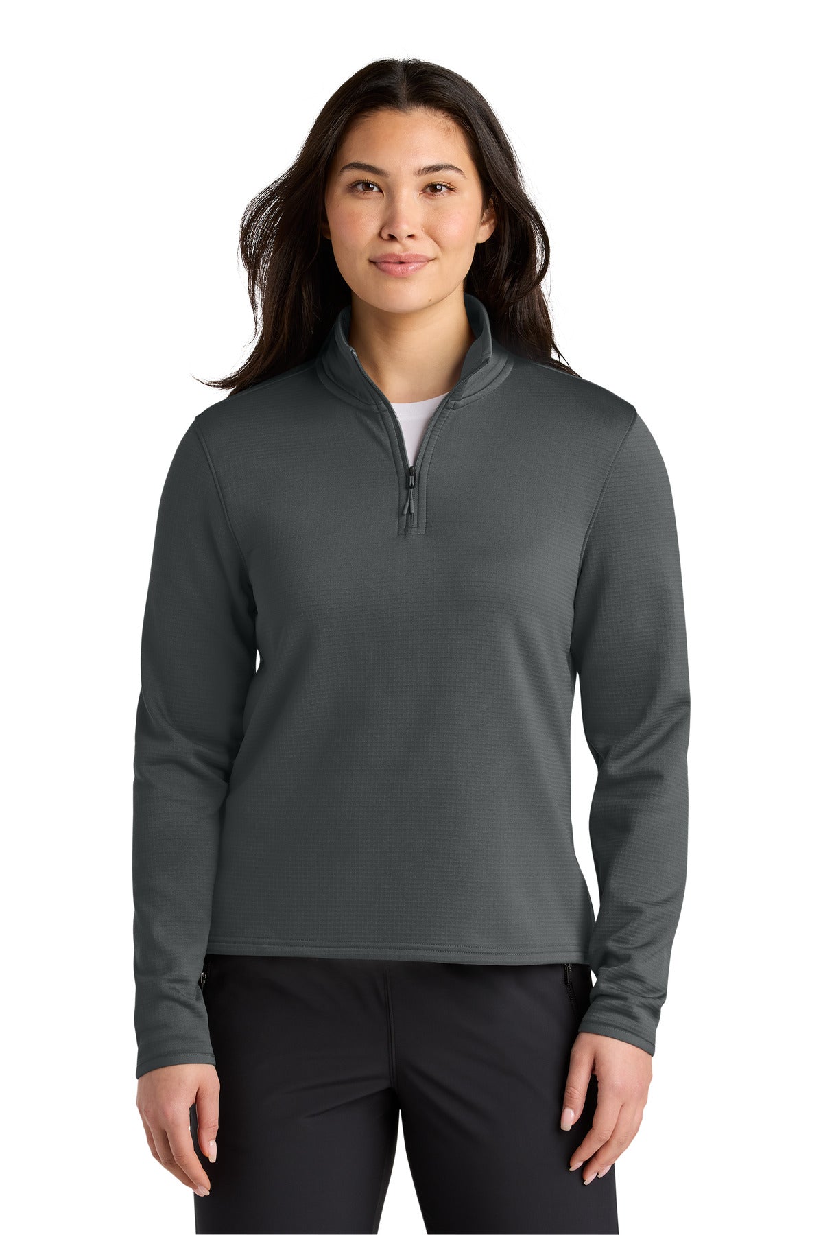 Custom Asphalt Grey Women's Aim 1/4-Zip Fleece NF0A8FQK, personalized by SanCanDo Swag in Argyle, TX