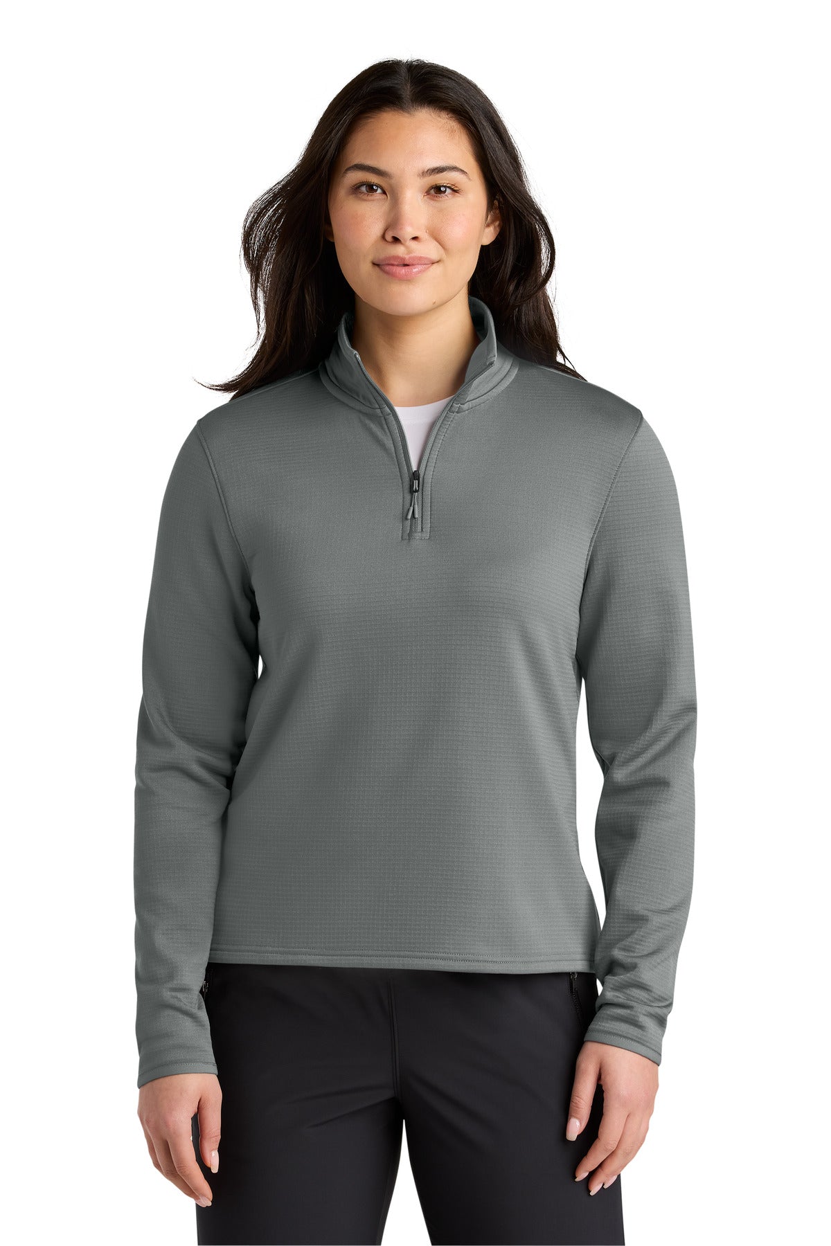Custom Smoked Pearl Grey Women's Aim 1/4-Zip Fleece NF0A8FQK, personalized by SanCanDo Swag in Argyle, TX