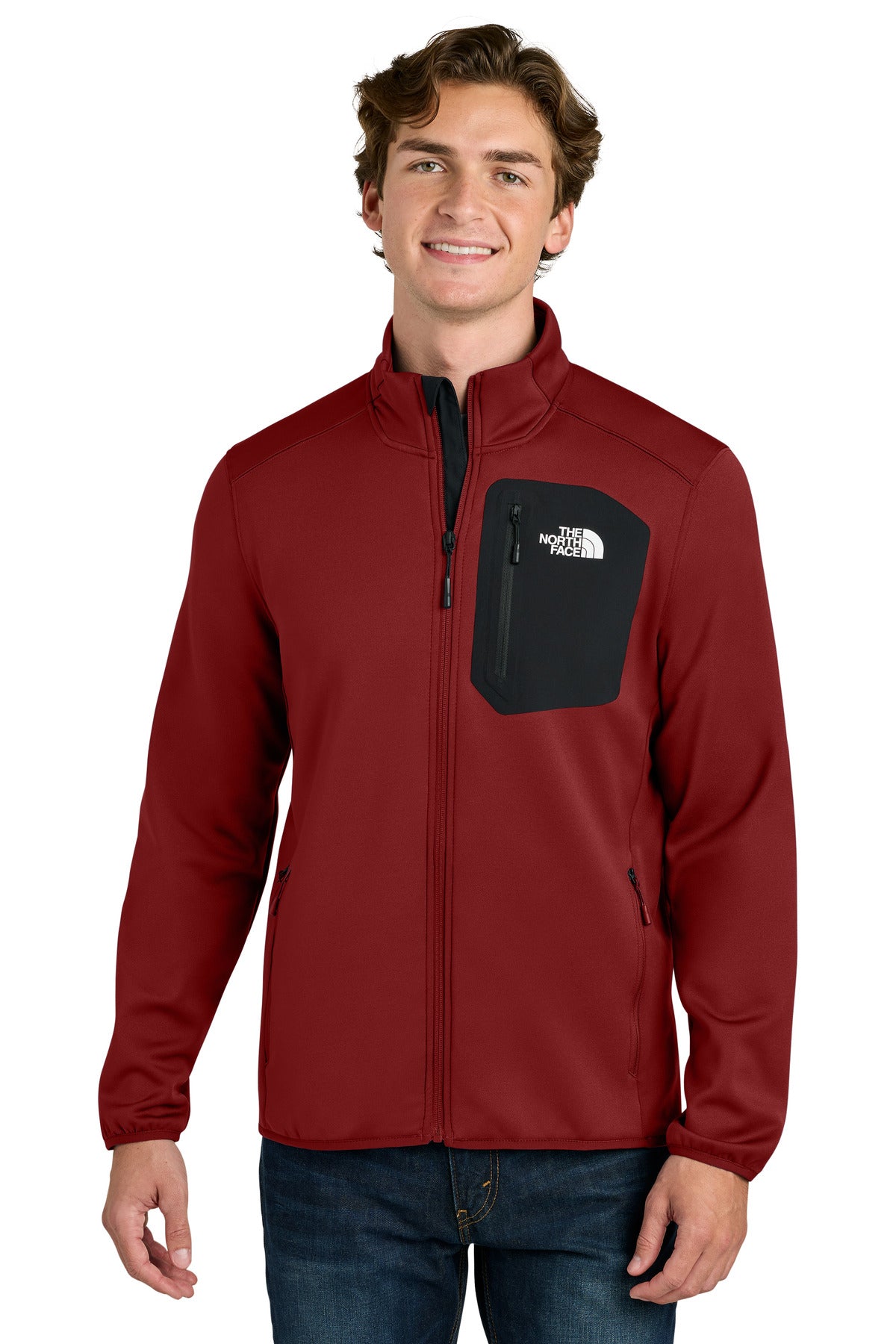 Custom Cardinal Red Dove Creek Full-Zip Fleece Jacket NF0A8FQN, personalized by SanCanDo Swag in Argyle, TX